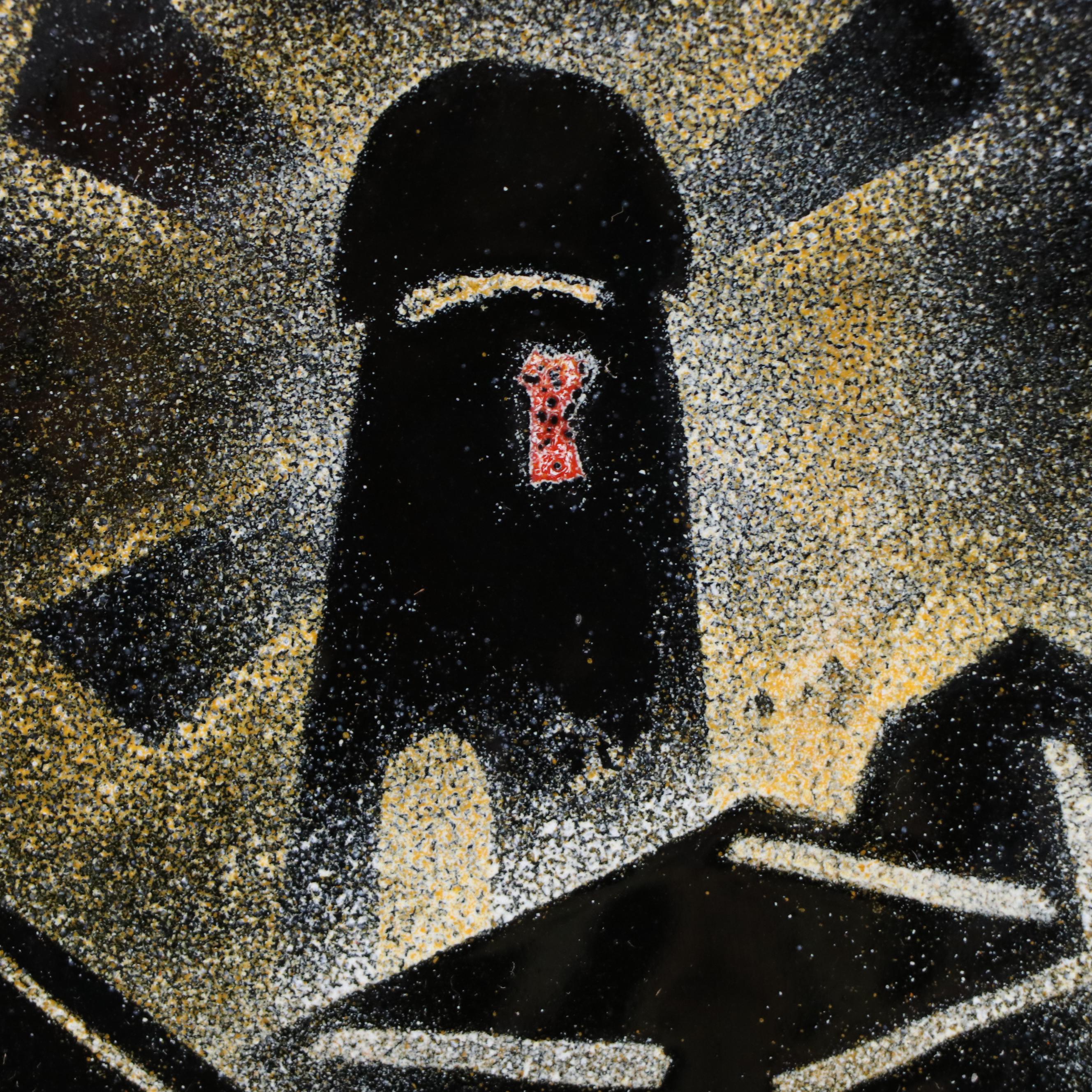 Israeli School Enamel Painting on Embossed Copper of Montefiore Windmill