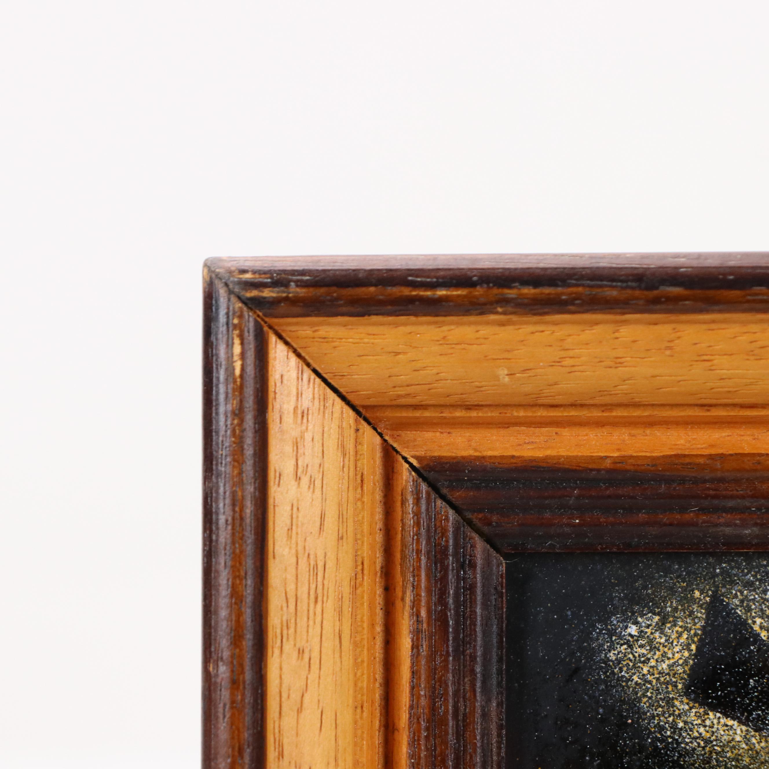 Israeli School Enamel Painting on Embossed Copper of Montefiore Windmill