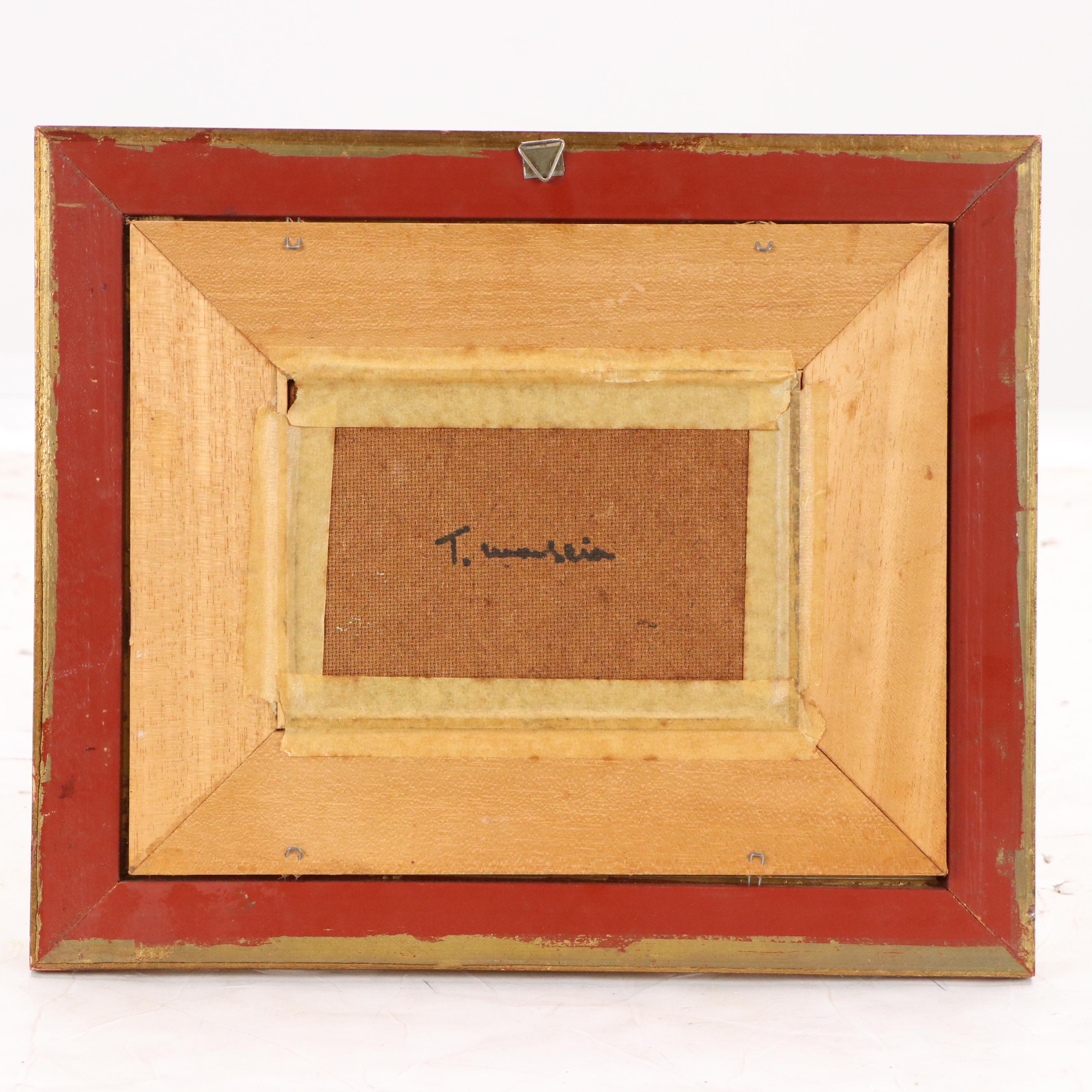 Impressionistic Miniature Oil Painting of Rural Tuscan Houses