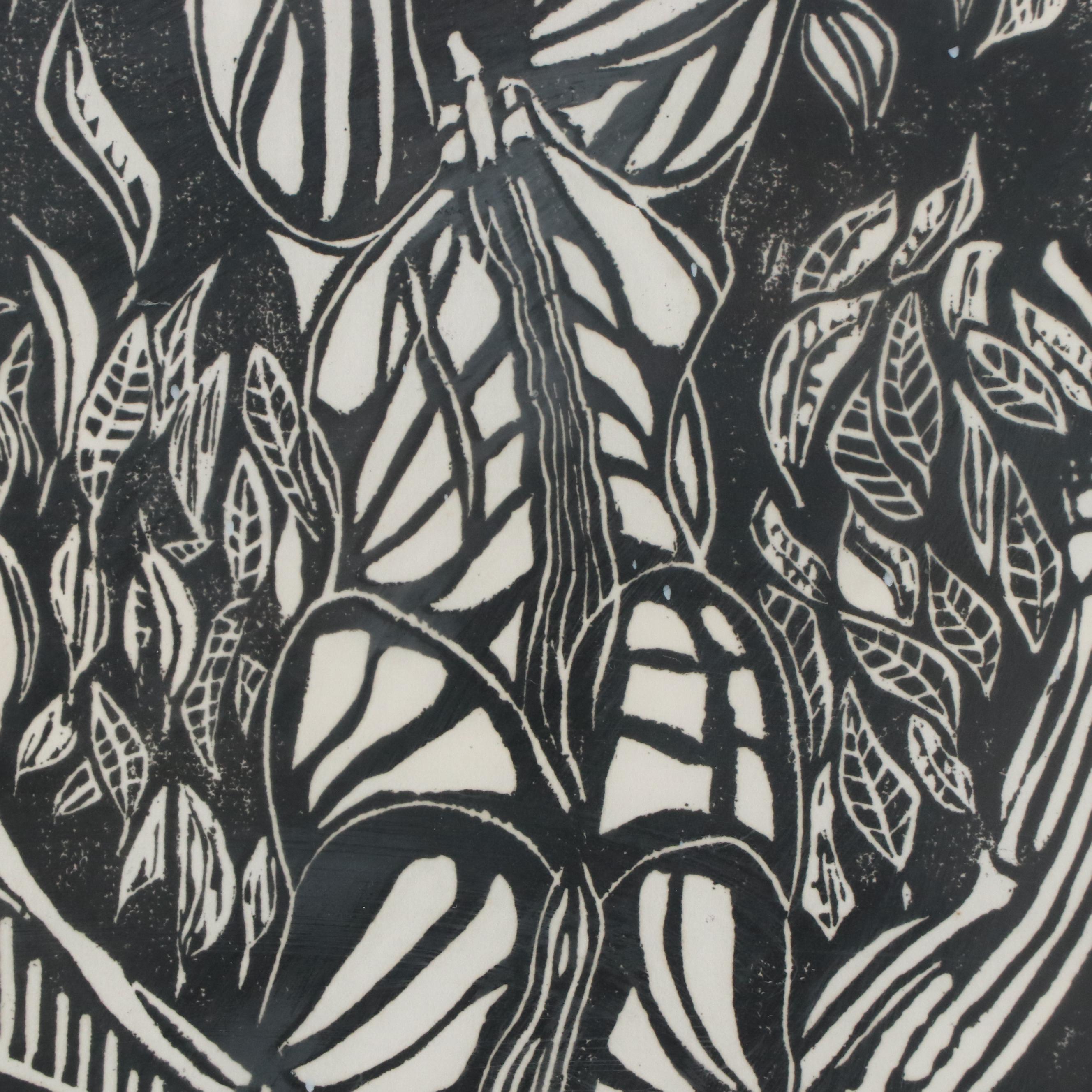 Stephen French Gilson Figural Linocut of Icarus Falling, 1989