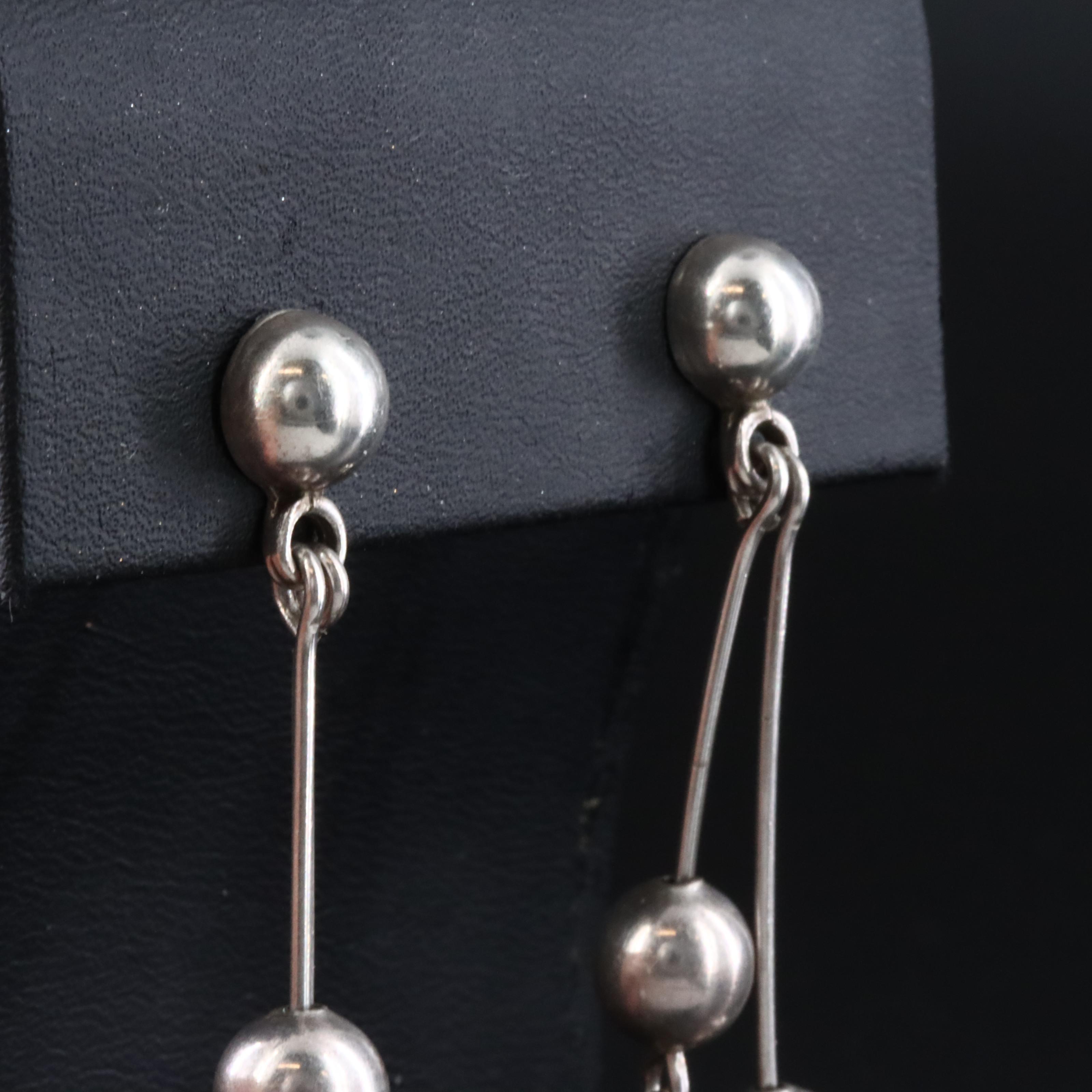 Laton Mexican Sterling and Brass Star Earrings