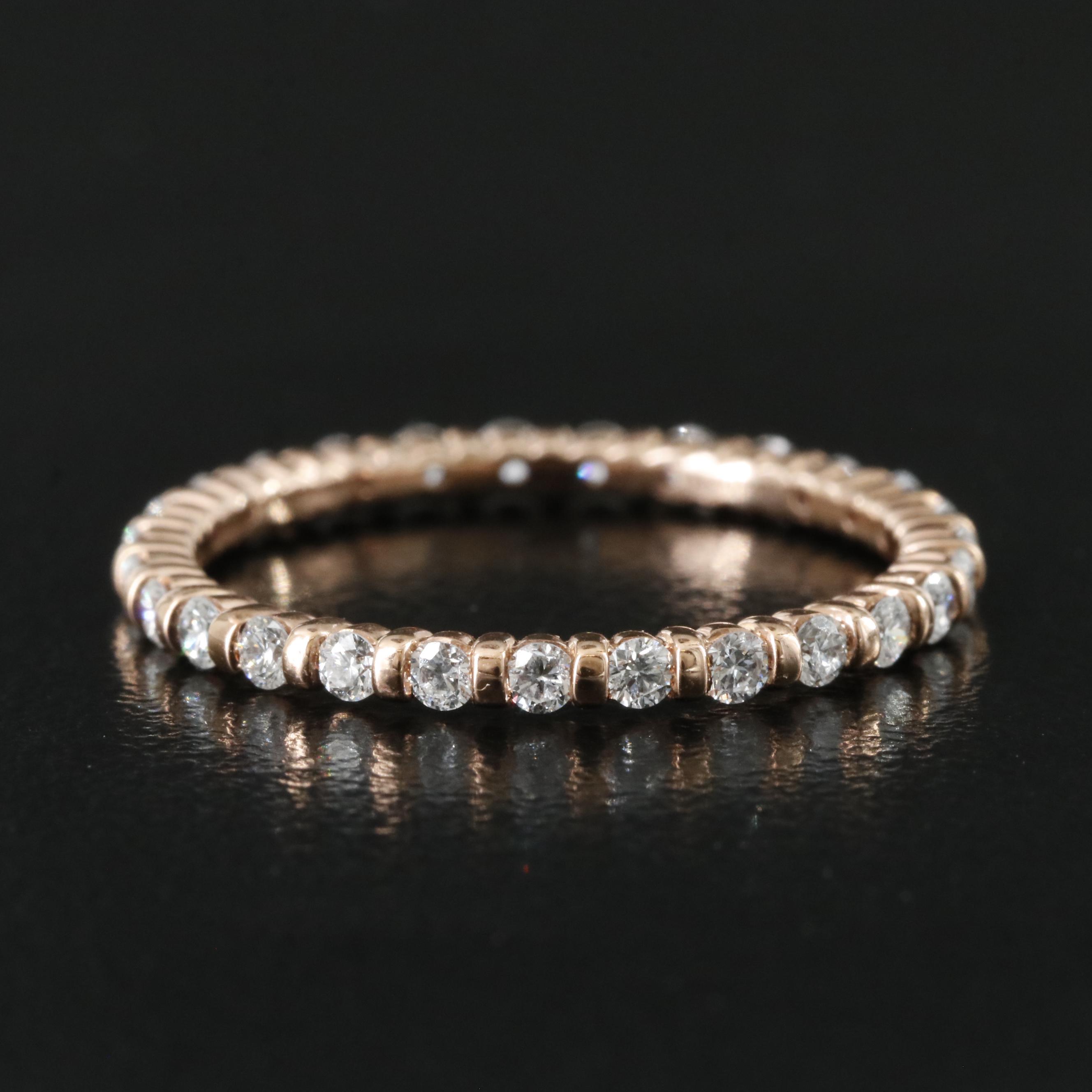 10K Rose Gold 0.54 CTW Lab Grown Diamond Eternity Band