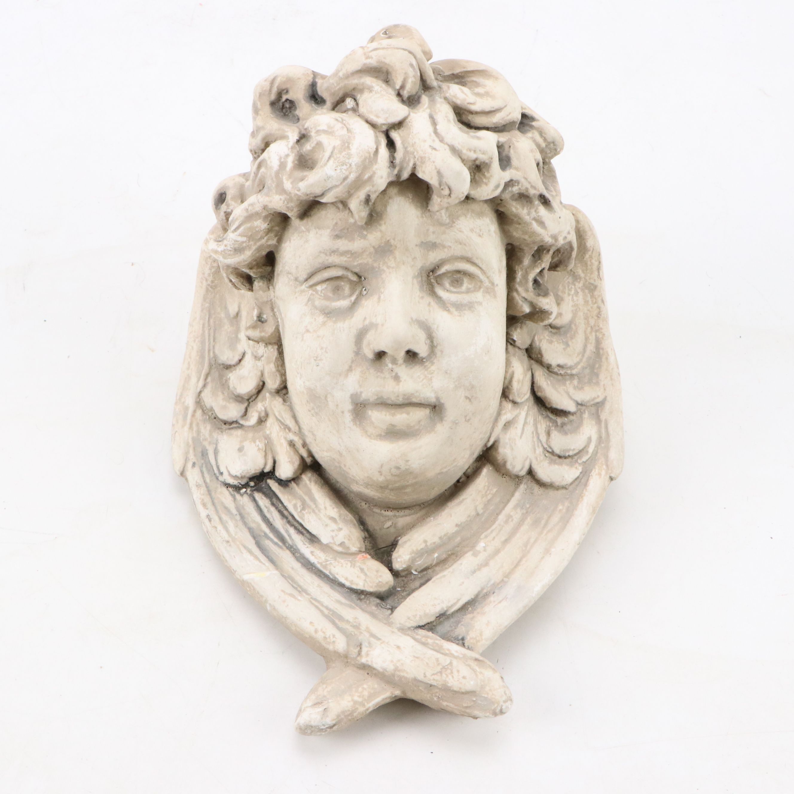 Winged Cherub Plaster Wall Sconce