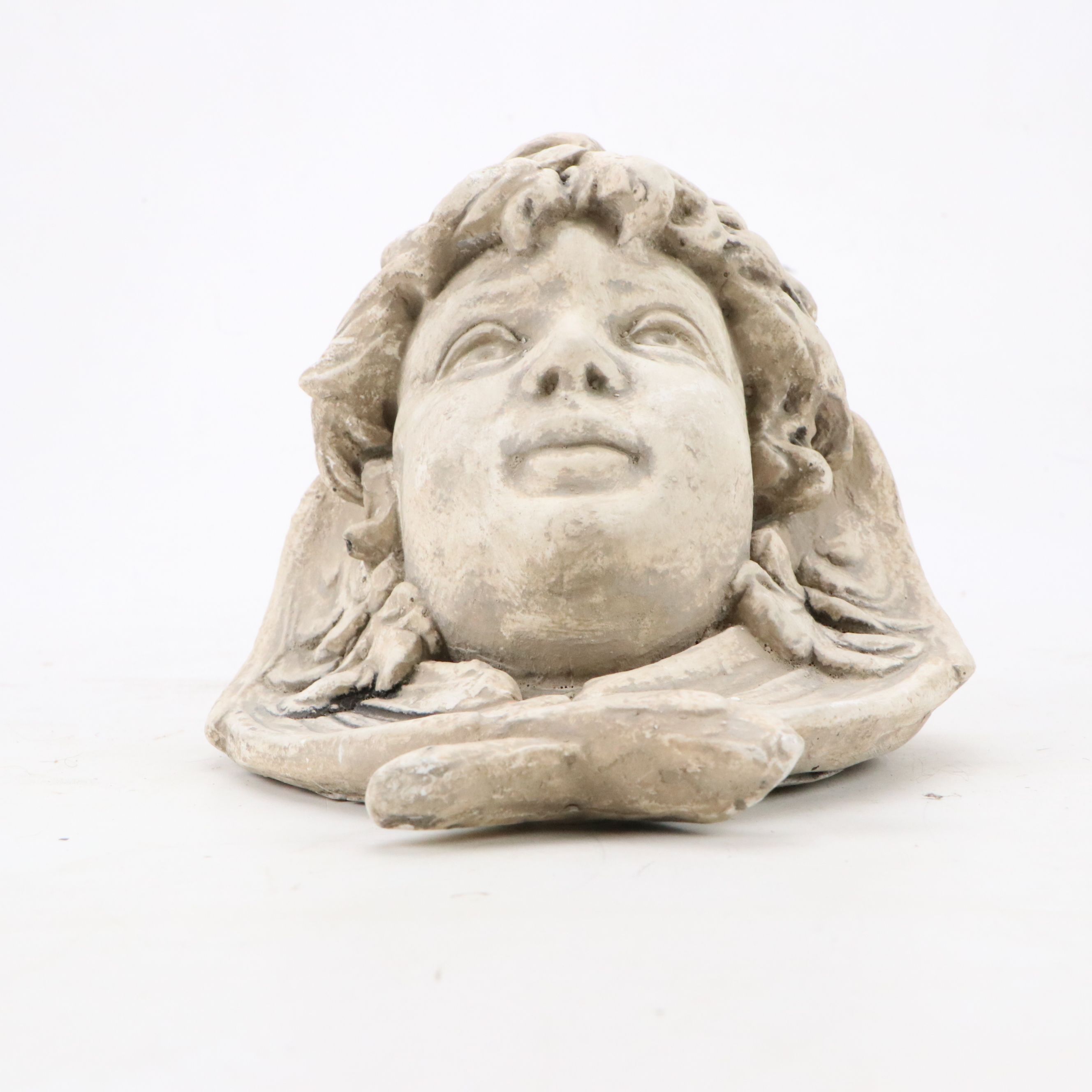 Winged Cherub Plaster Wall Sconce