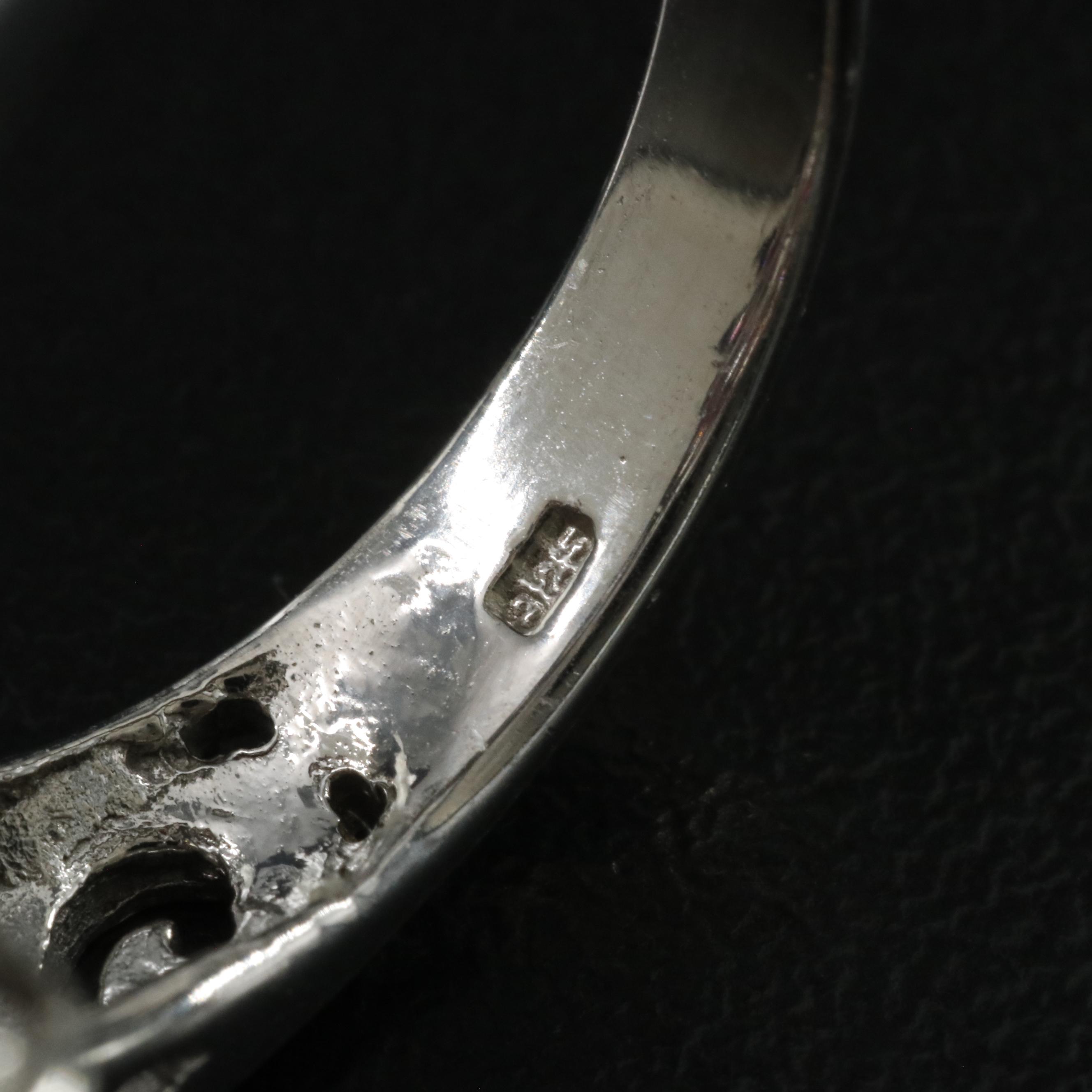 Sterling Garnet and Emerald Ring