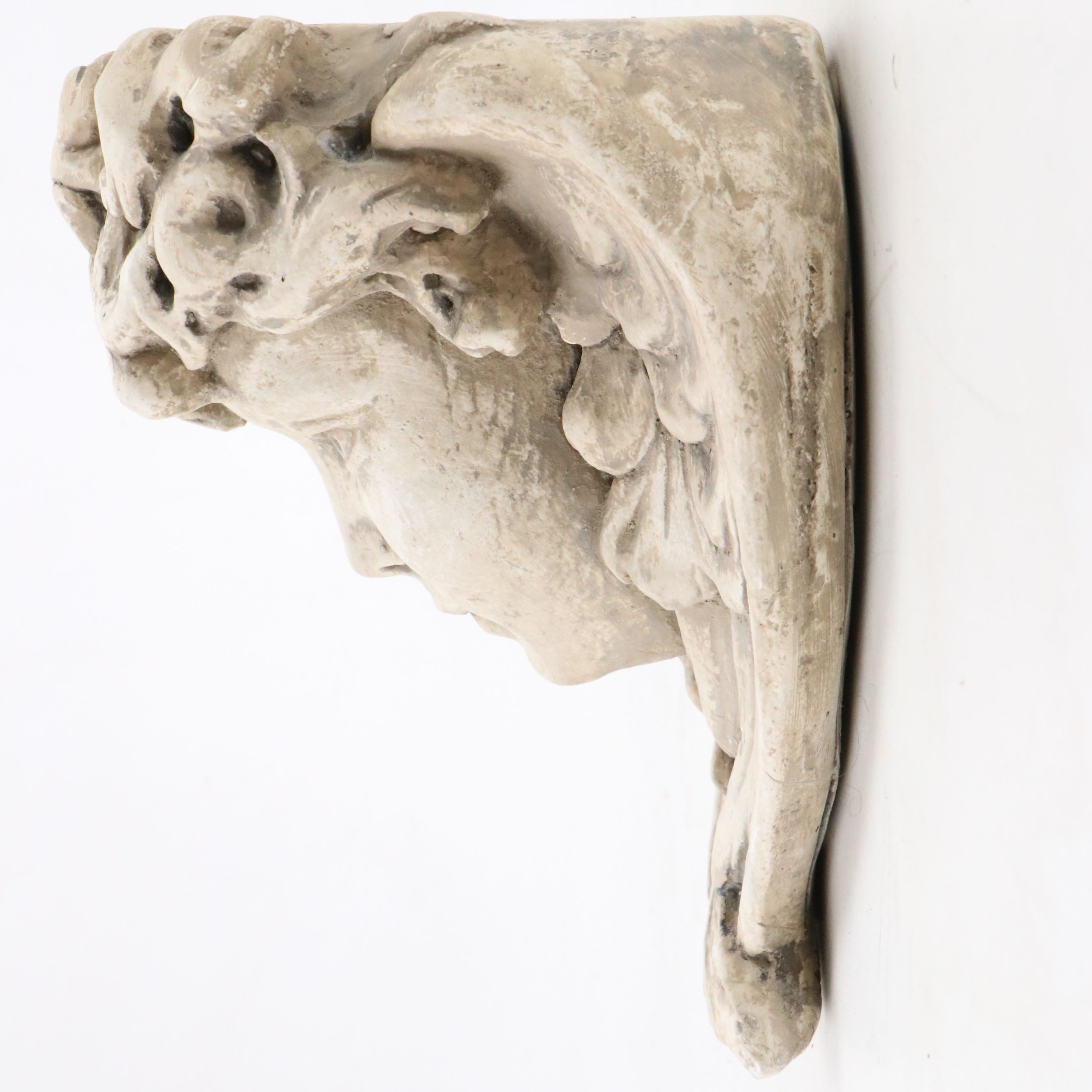 Winged Cherub Plaster Wall Sconce