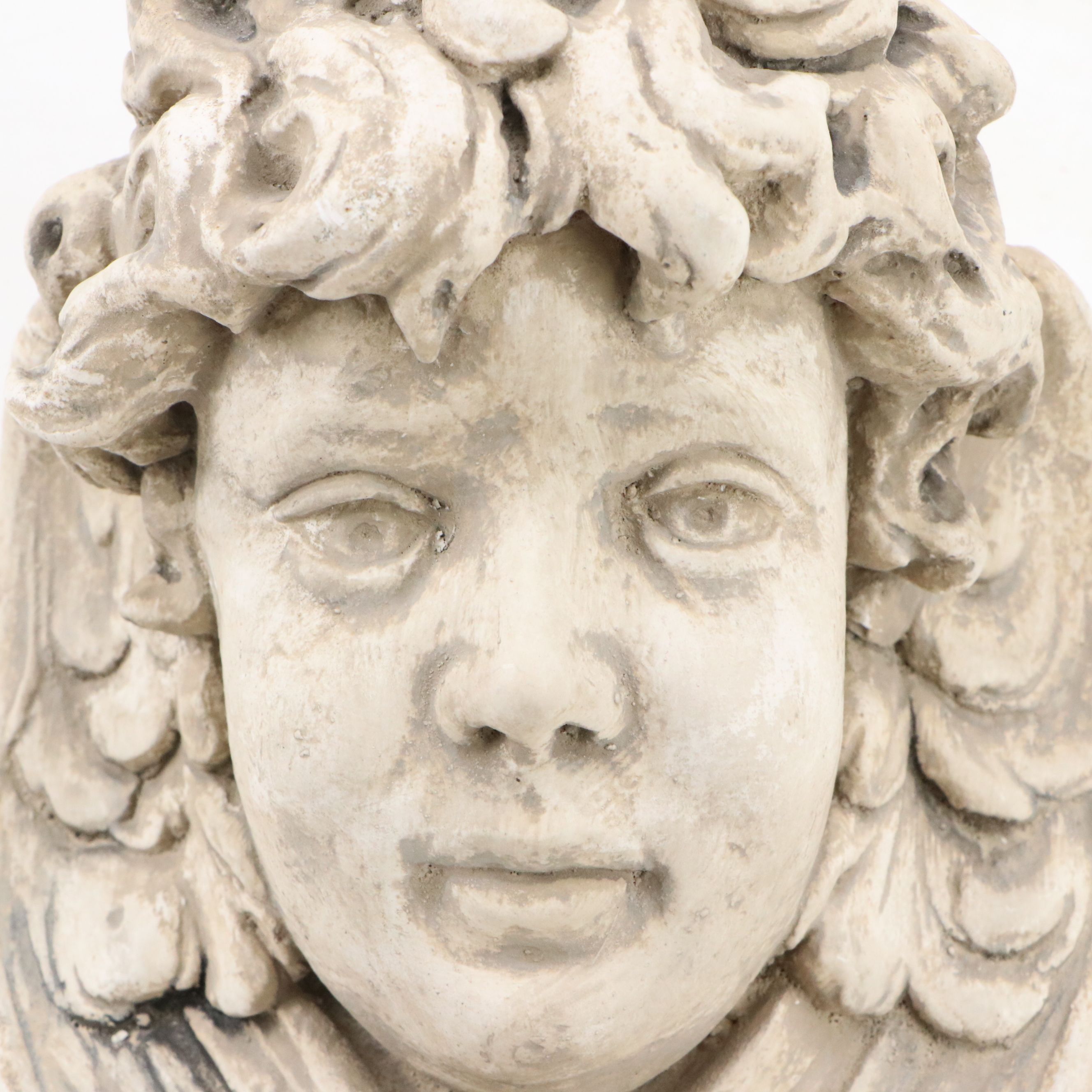 Winged Cherub Plaster Wall Sconce