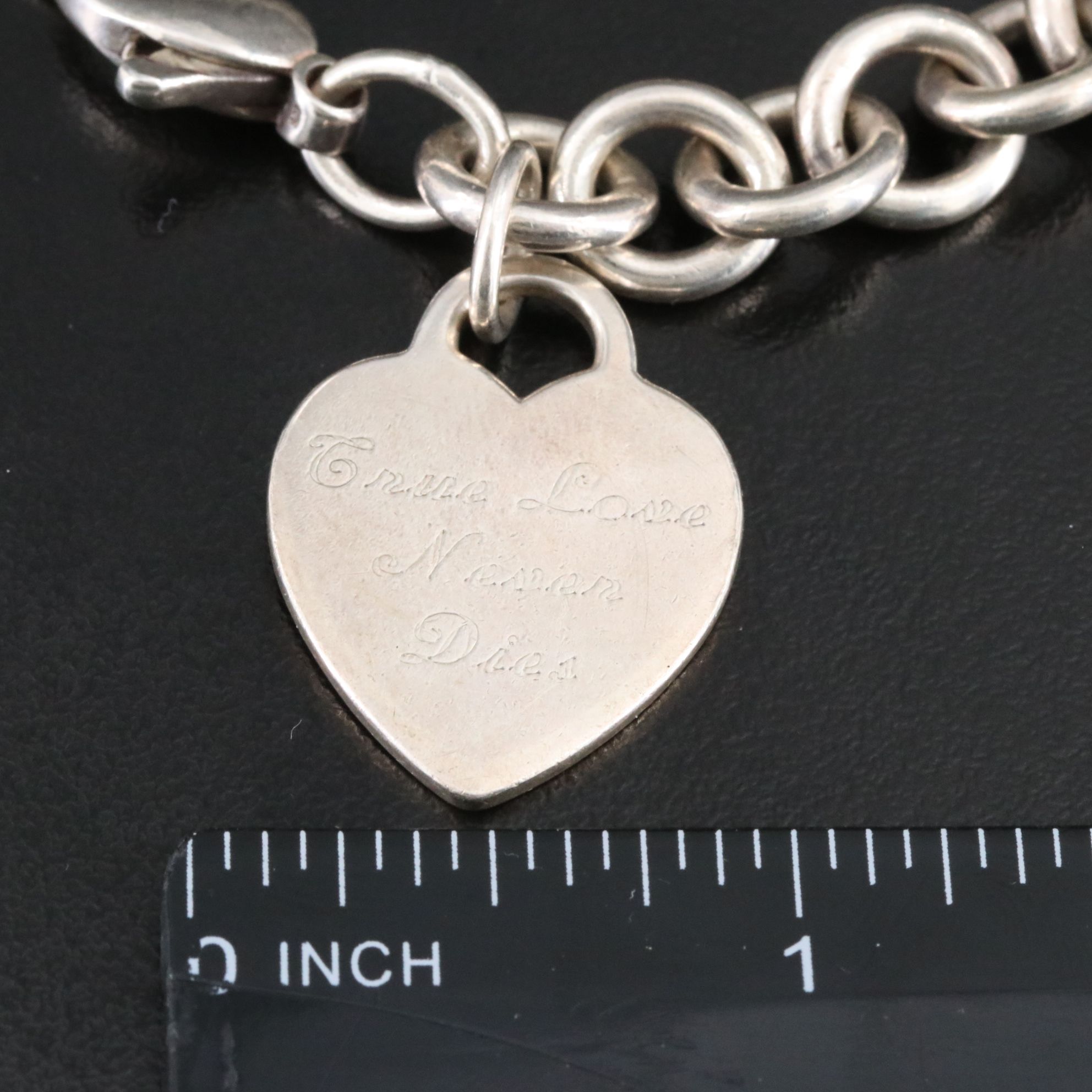 Tiffany & Co. Sterling Heart Tag Charm Bracelet