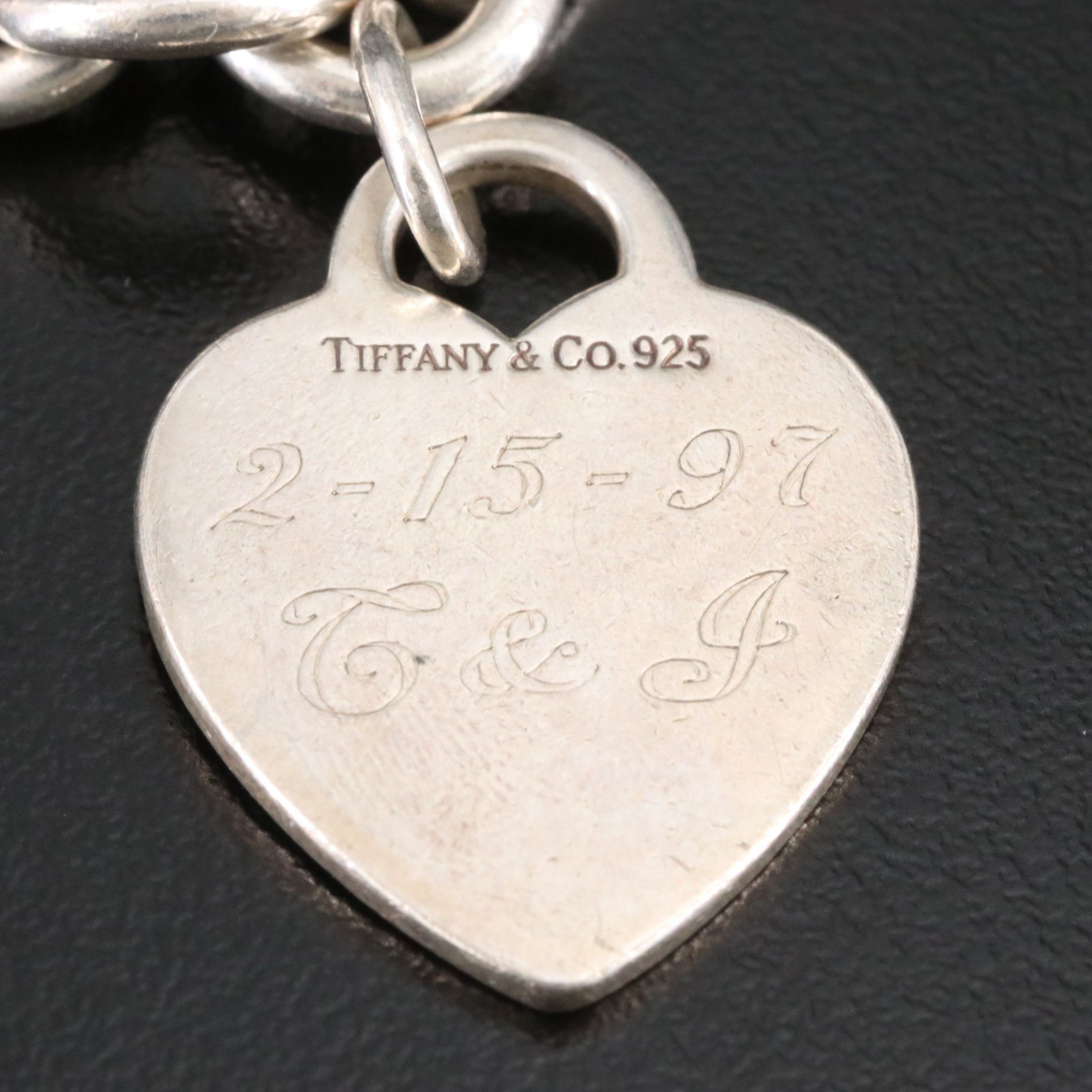 Tiffany & Co. Sterling Heart Tag Charm Bracelet