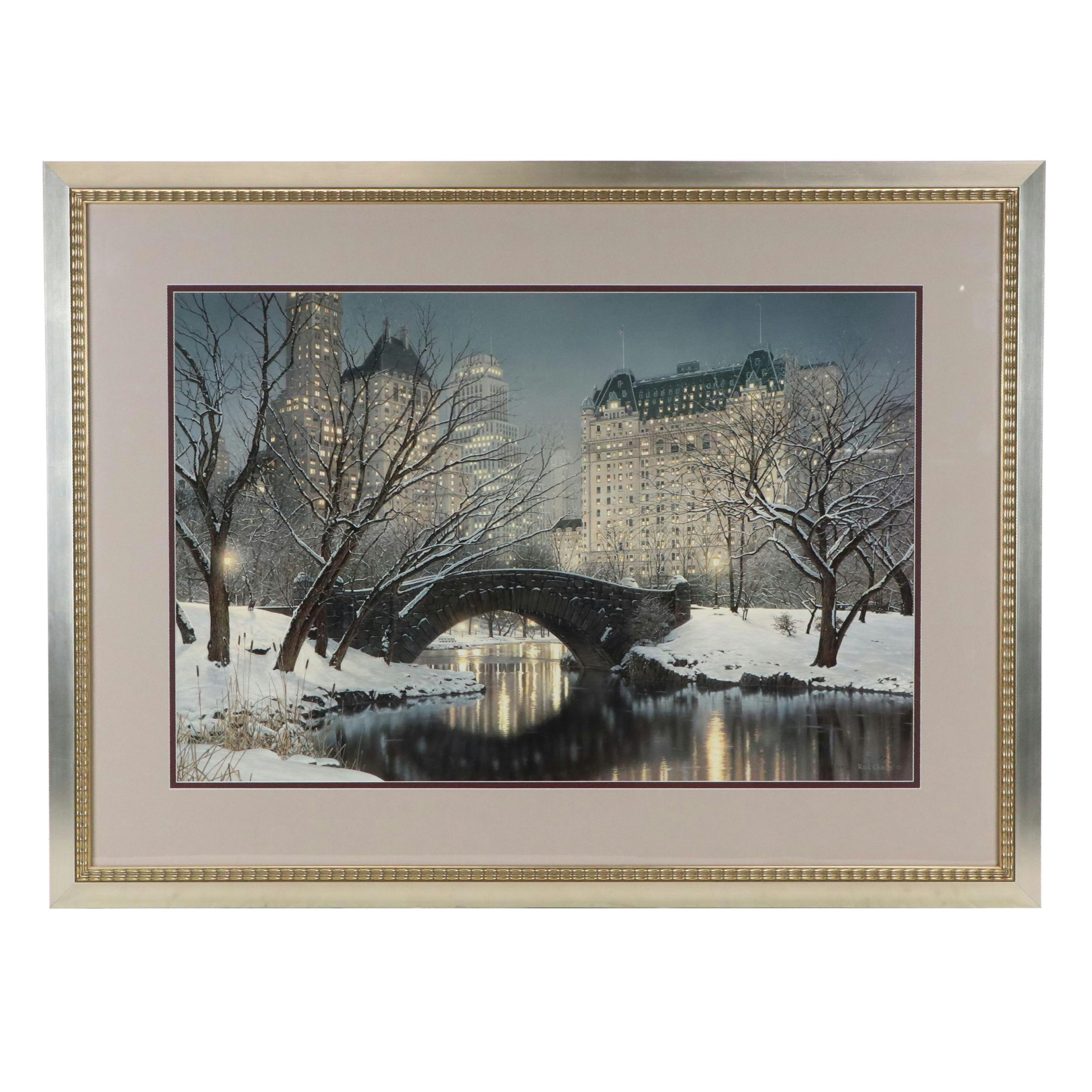 Rod Chase Offset Lithograph "Twilight in Central Park," 2006