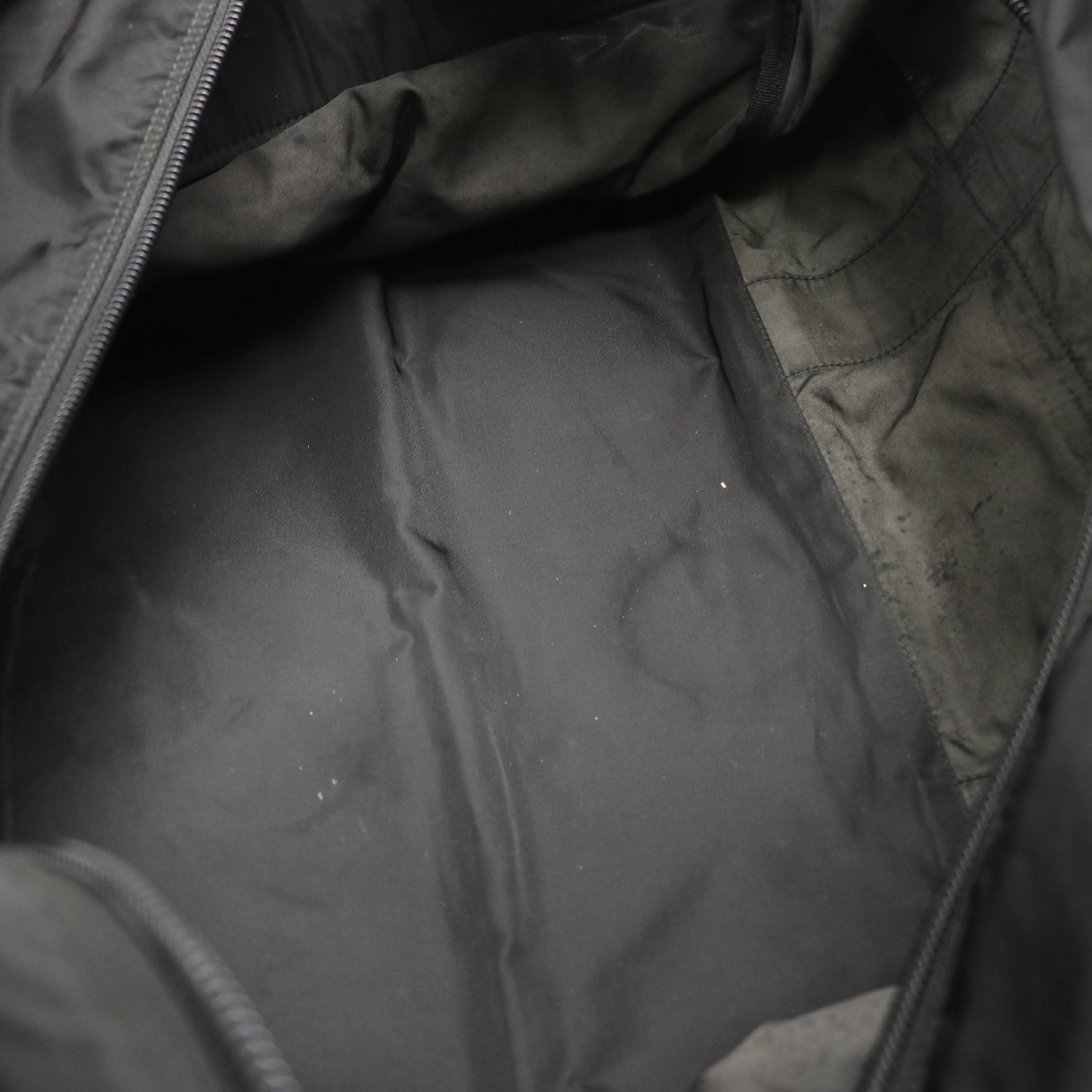 Prada Black Tessuto Nylon and Saffiano Leather Travel Duffle Bag