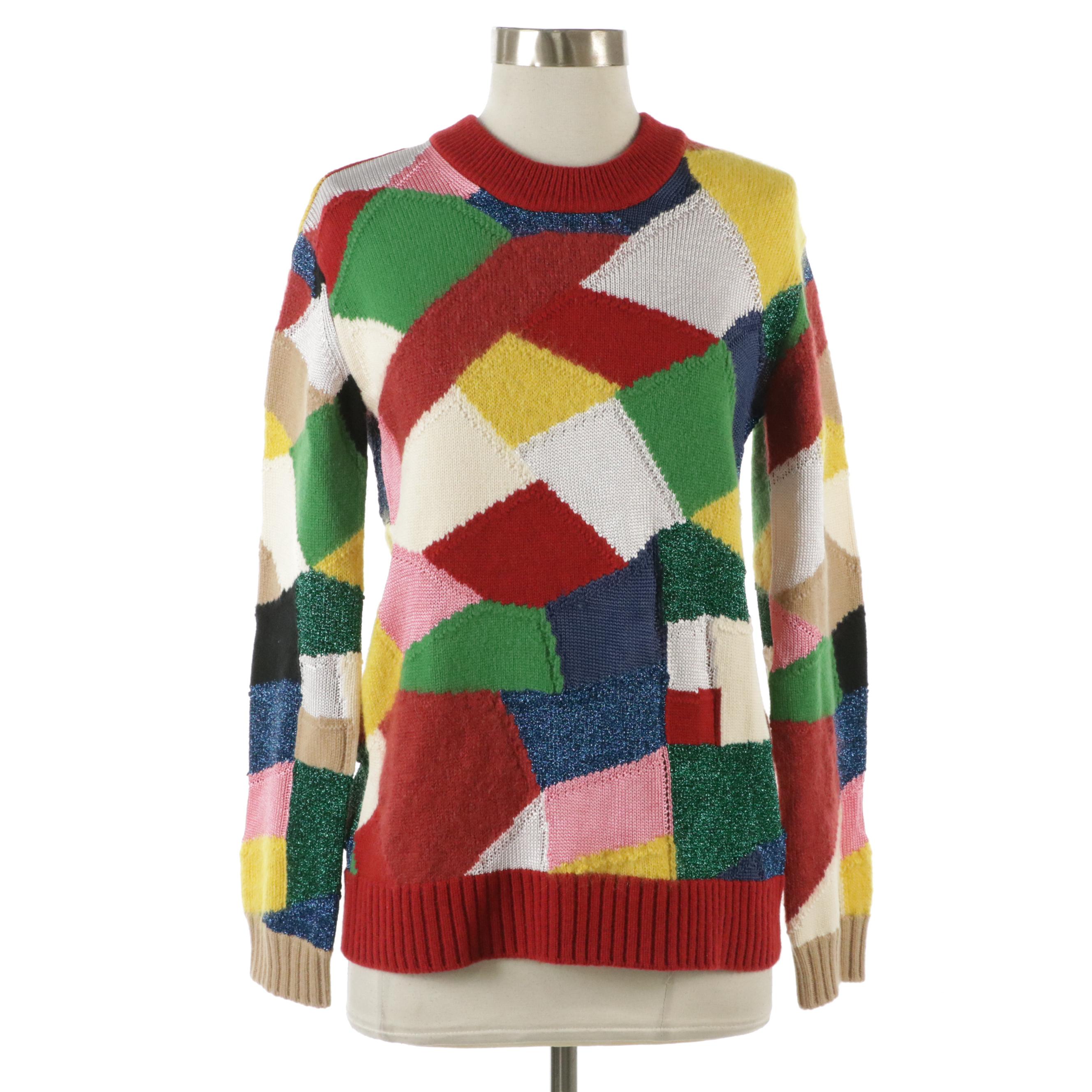 Burberry Multicolor Patchwork Knit Sweater