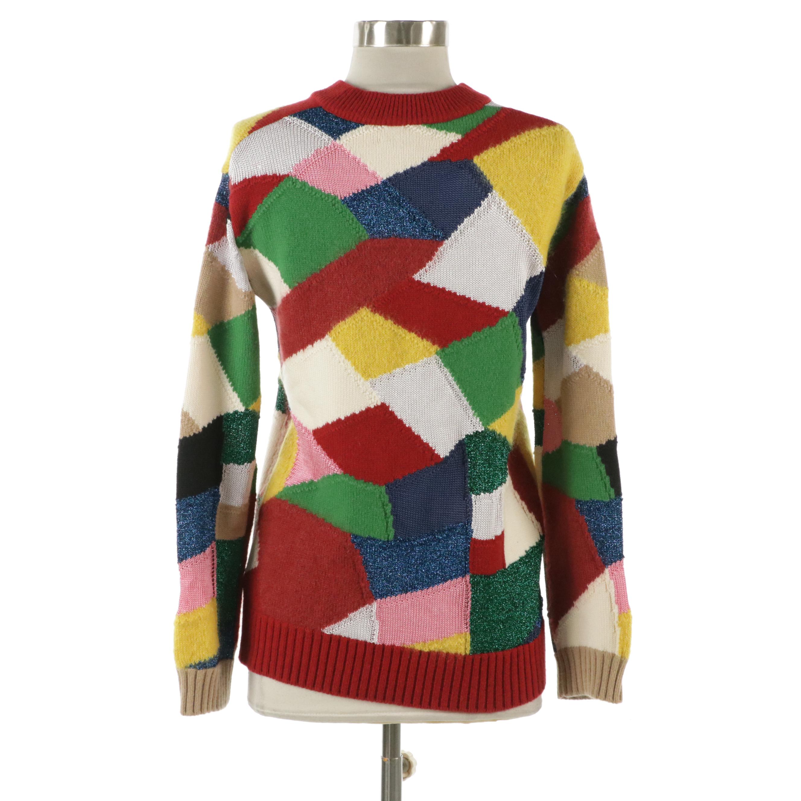 Burberry Multicolor Patchwork Knit Sweater