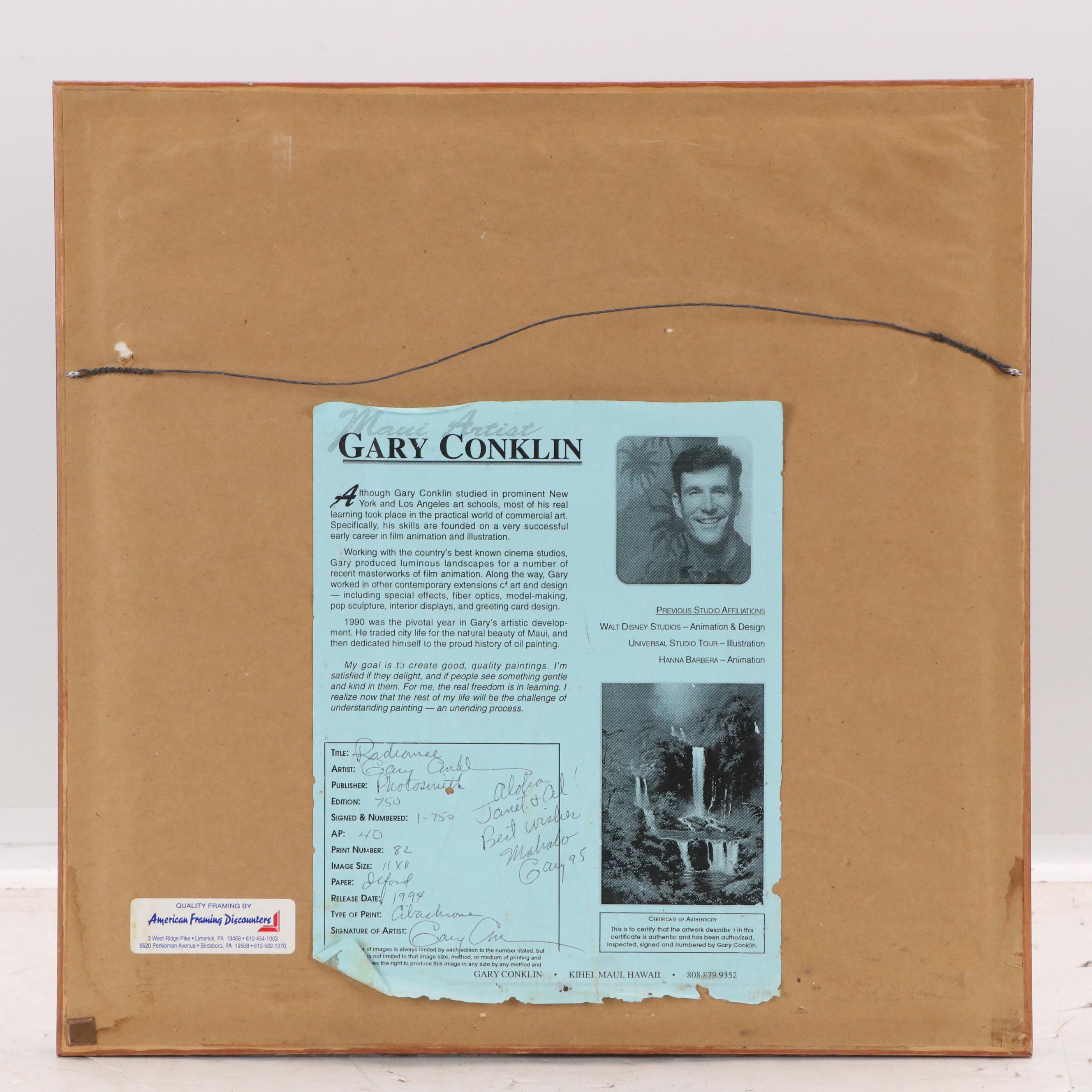 Gary Conklin Tropical Seascape Giclée "Radiance," 1995