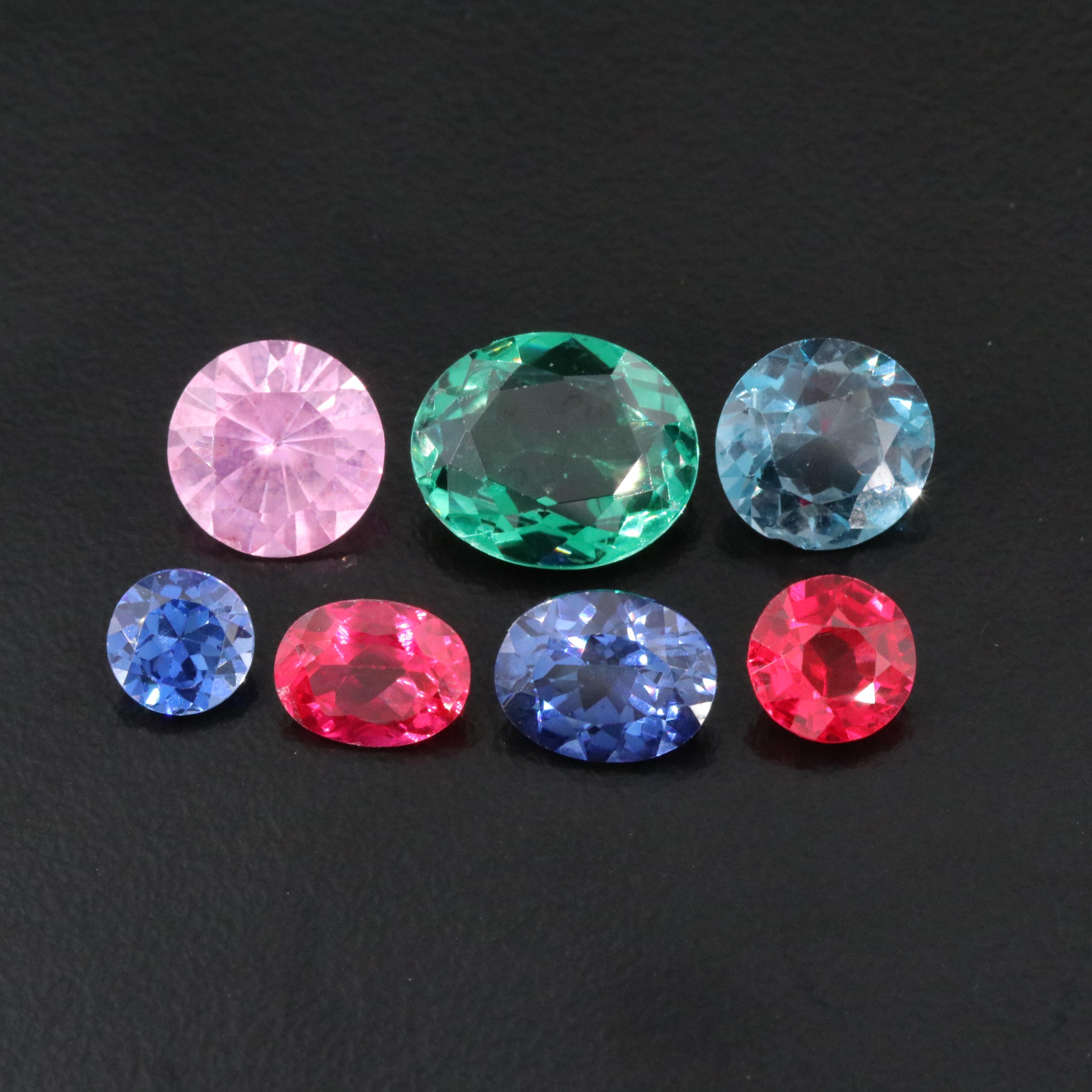 Loose 17.96 CTW Lab Grown Ruby, Lab Grown Sapphire and Topaz