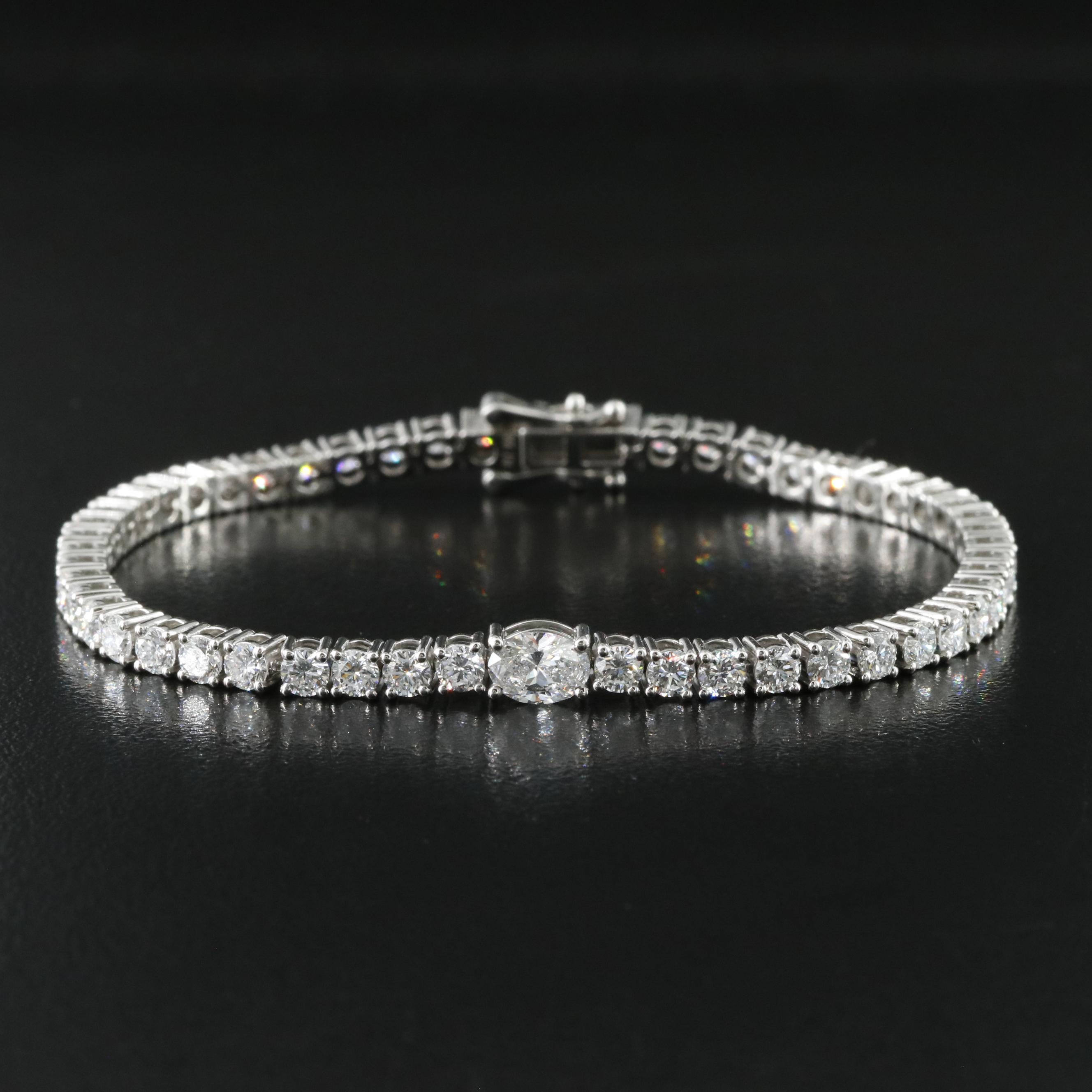 Platinum 6.04 CTW Lab Grown Diamond Line Bracelet