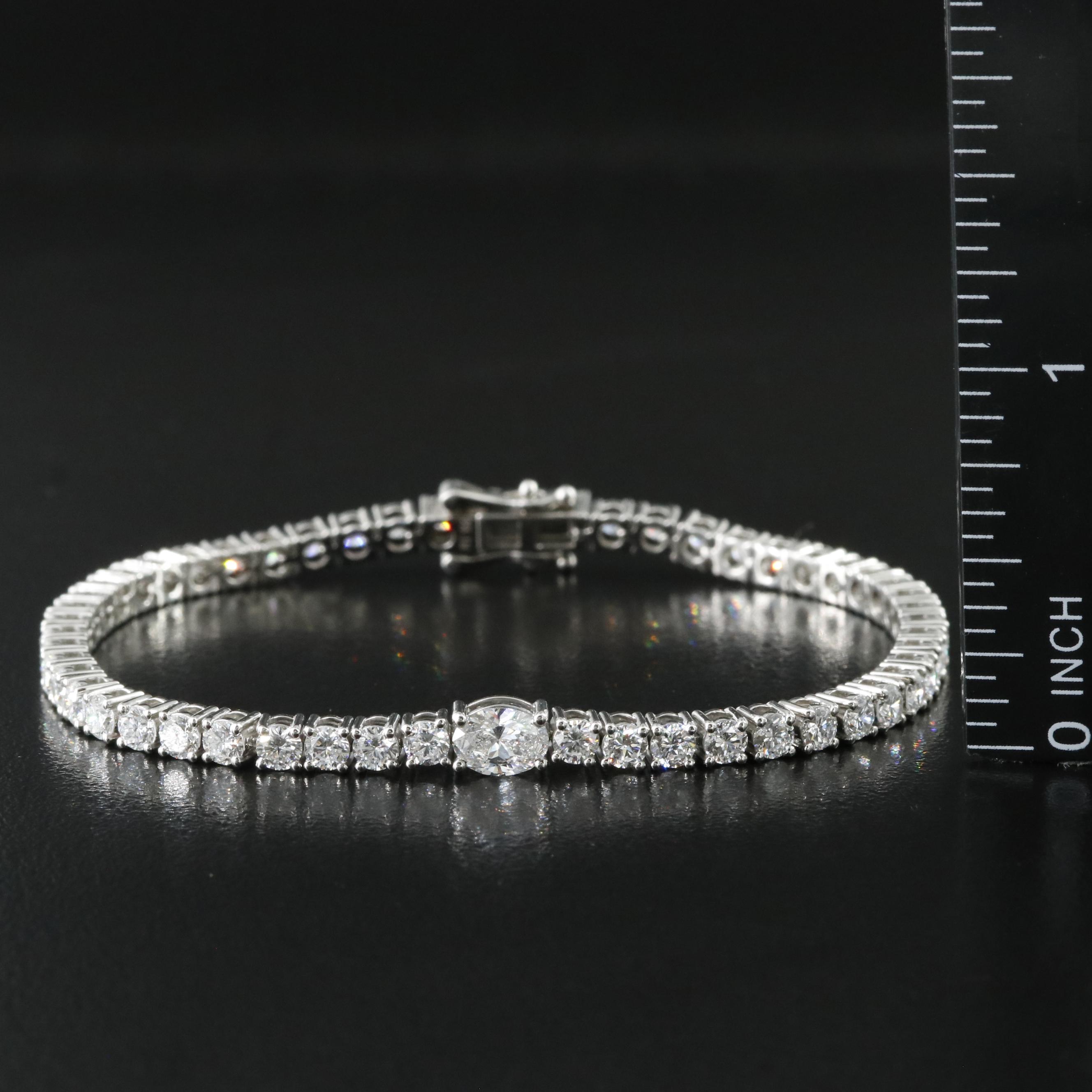 Platinum 6.04 CTW Lab Grown Diamond Line Bracelet