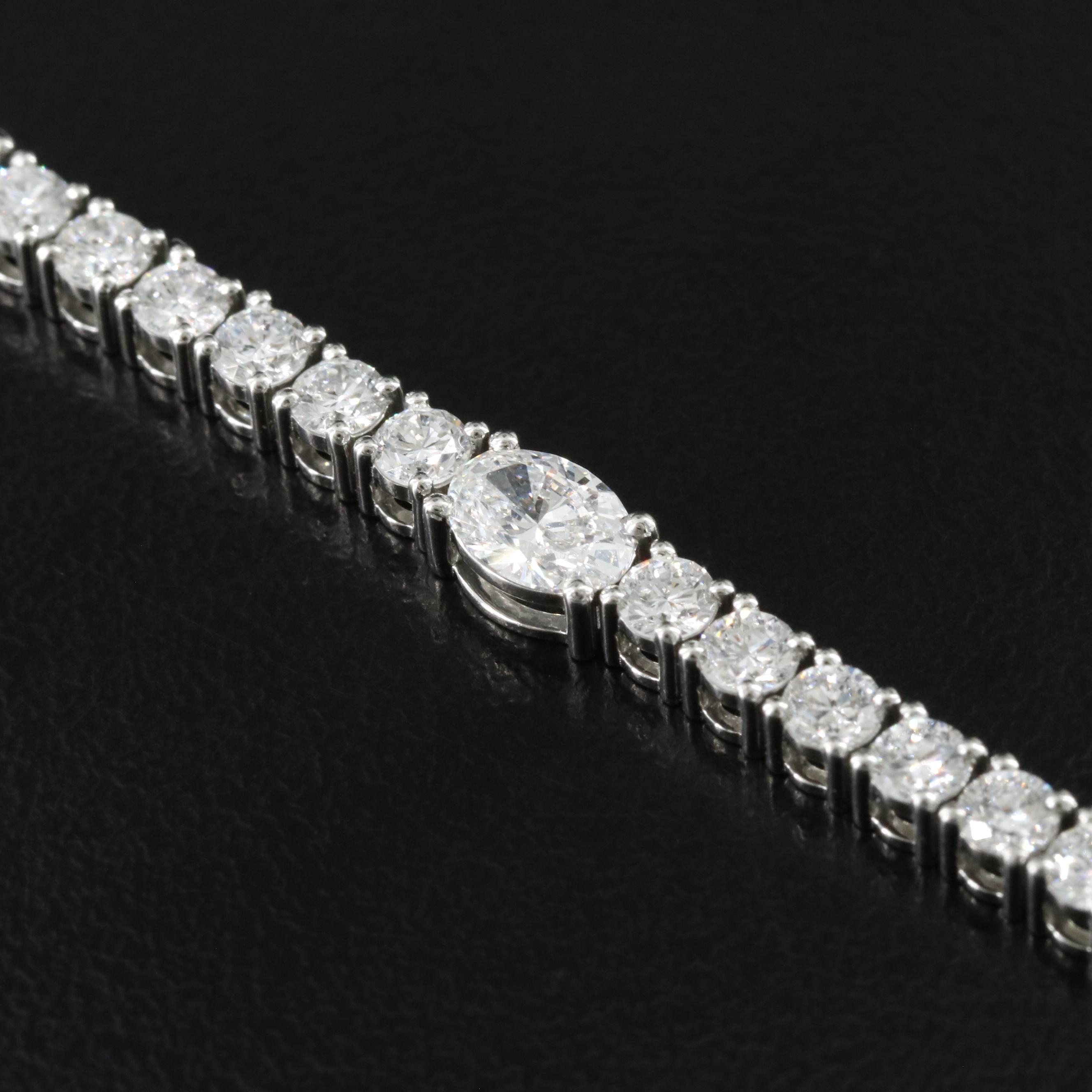 Platinum 6.04 CTW Lab Grown Diamond Line Bracelet