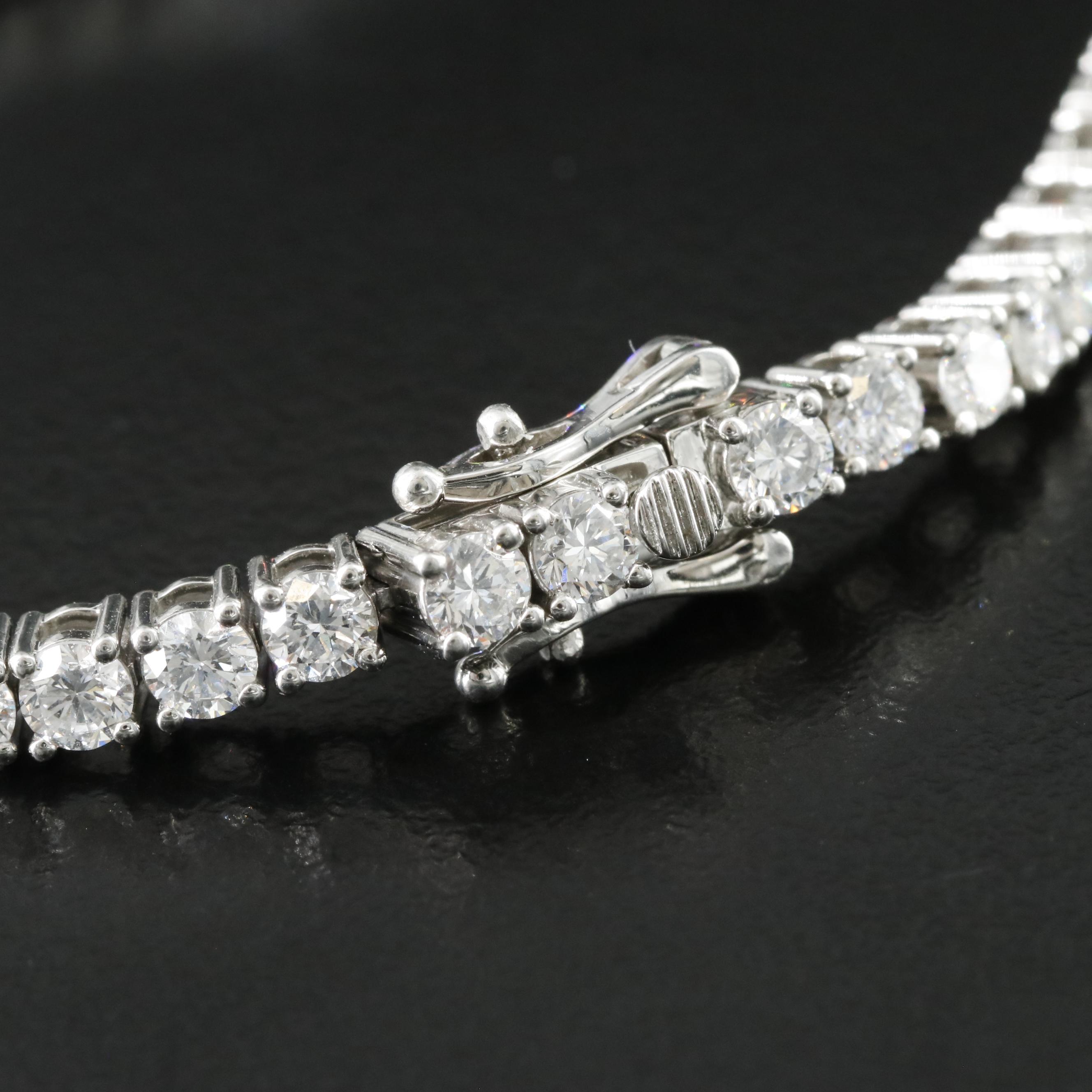 Platinum 6.04 CTW Lab Grown Diamond Line Bracelet