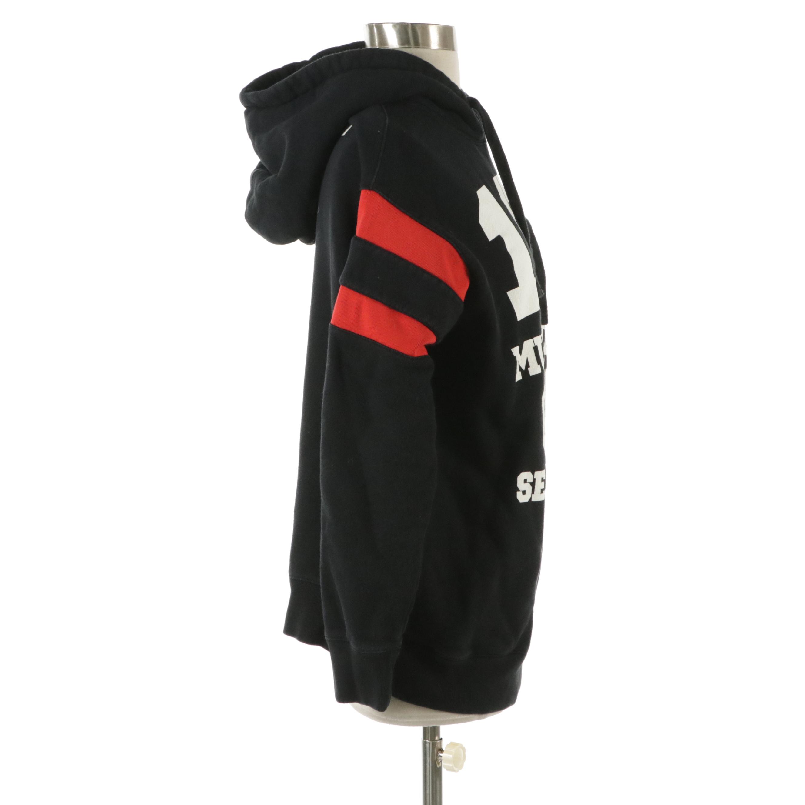 Gucci 100 Music Is Mine Black and Red Cotton Hoodie