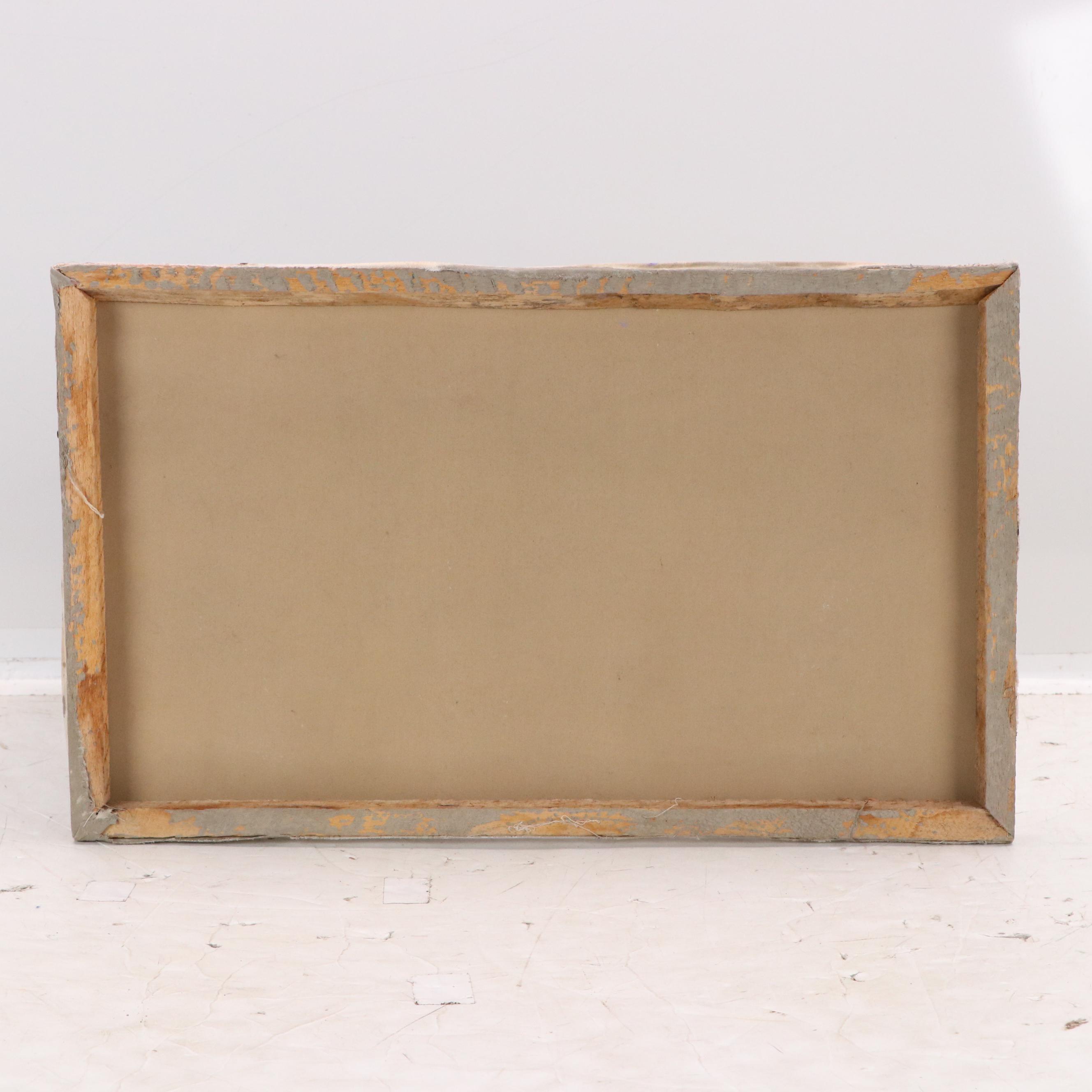 Mackena Haitian Style Acrylic Painting of Gathered Figures with Baskets