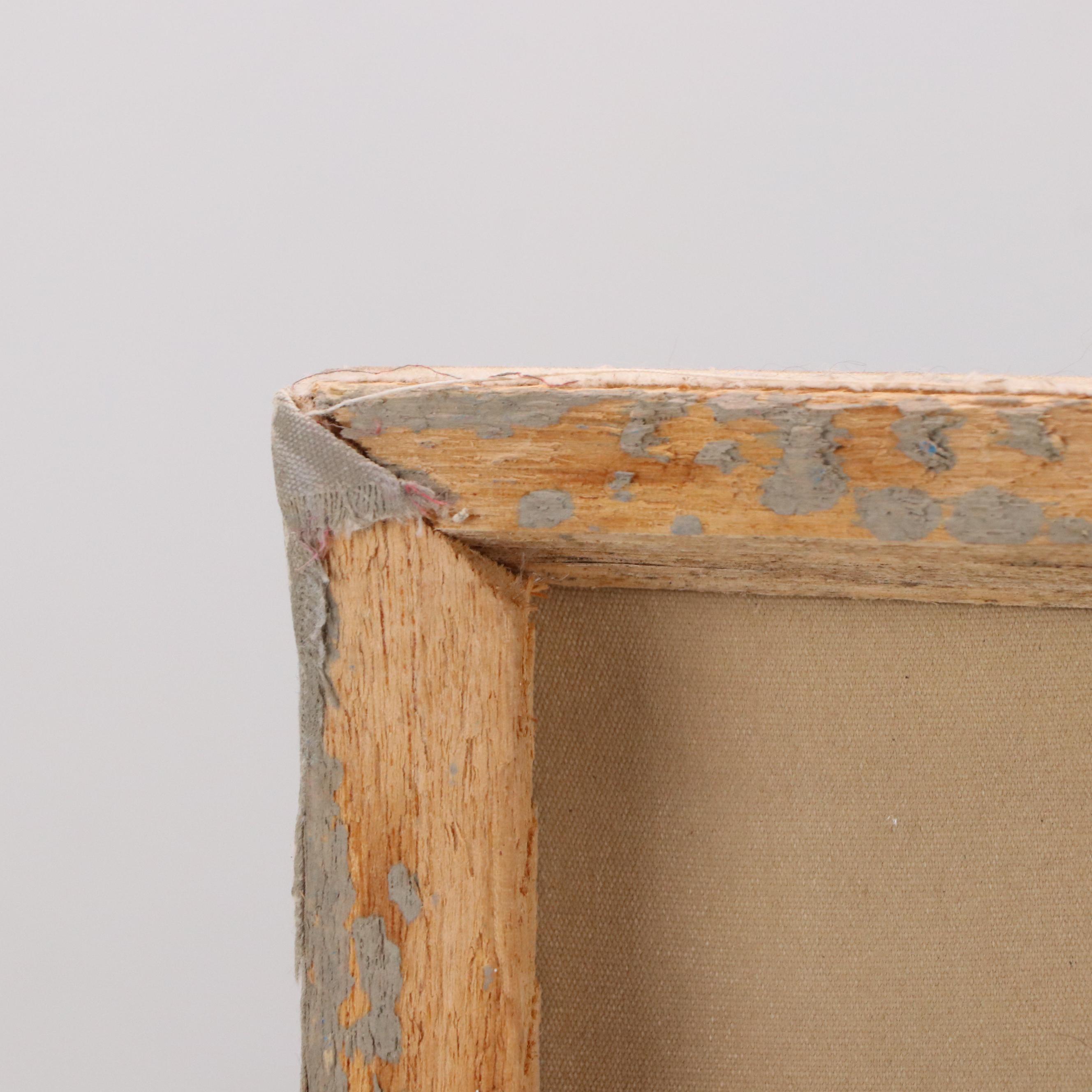 Mackena Haitian Style Acrylic Painting of Gathered Figures with Baskets