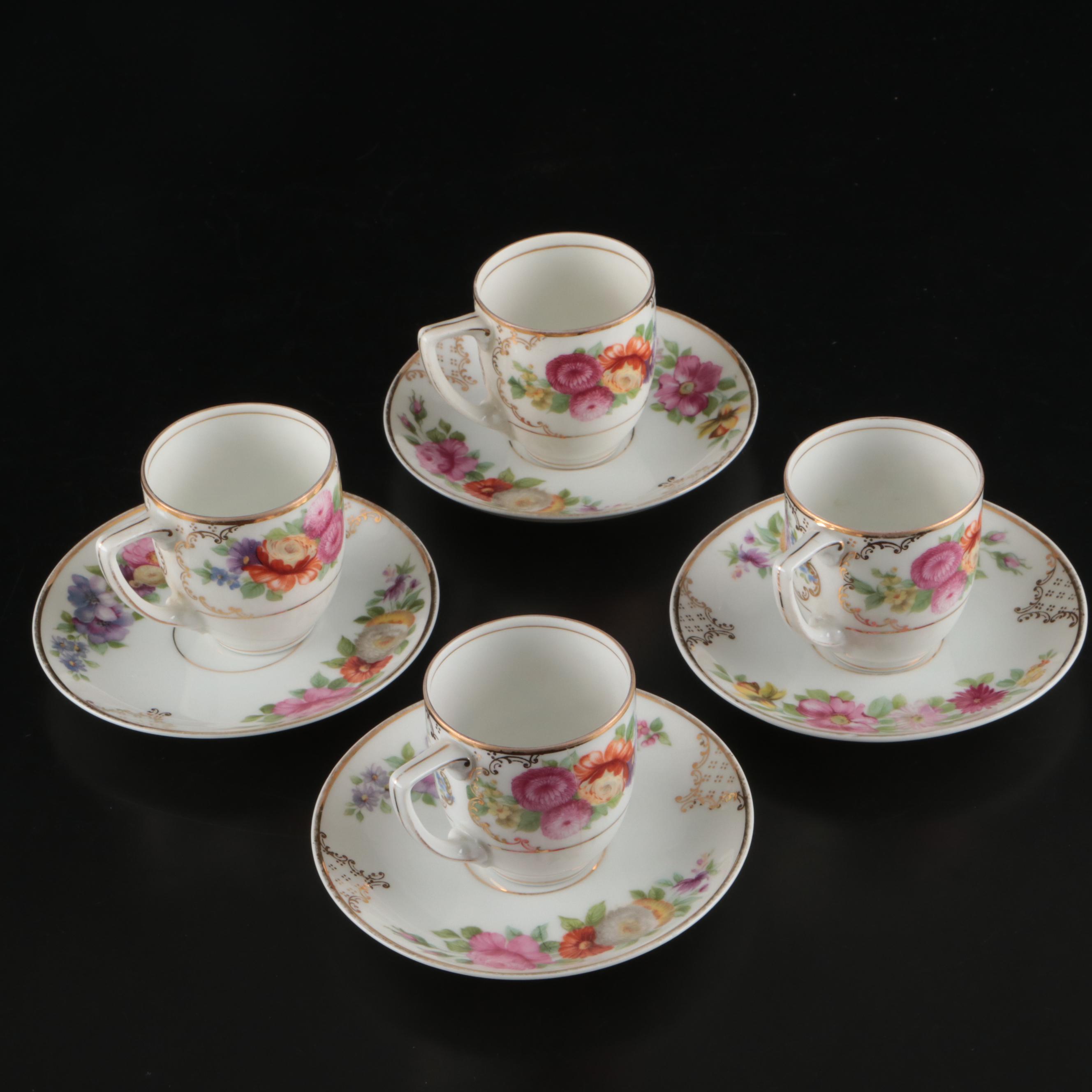 Rosenthal "The Dresden" Porcelain Demitasse Cup and Saucers