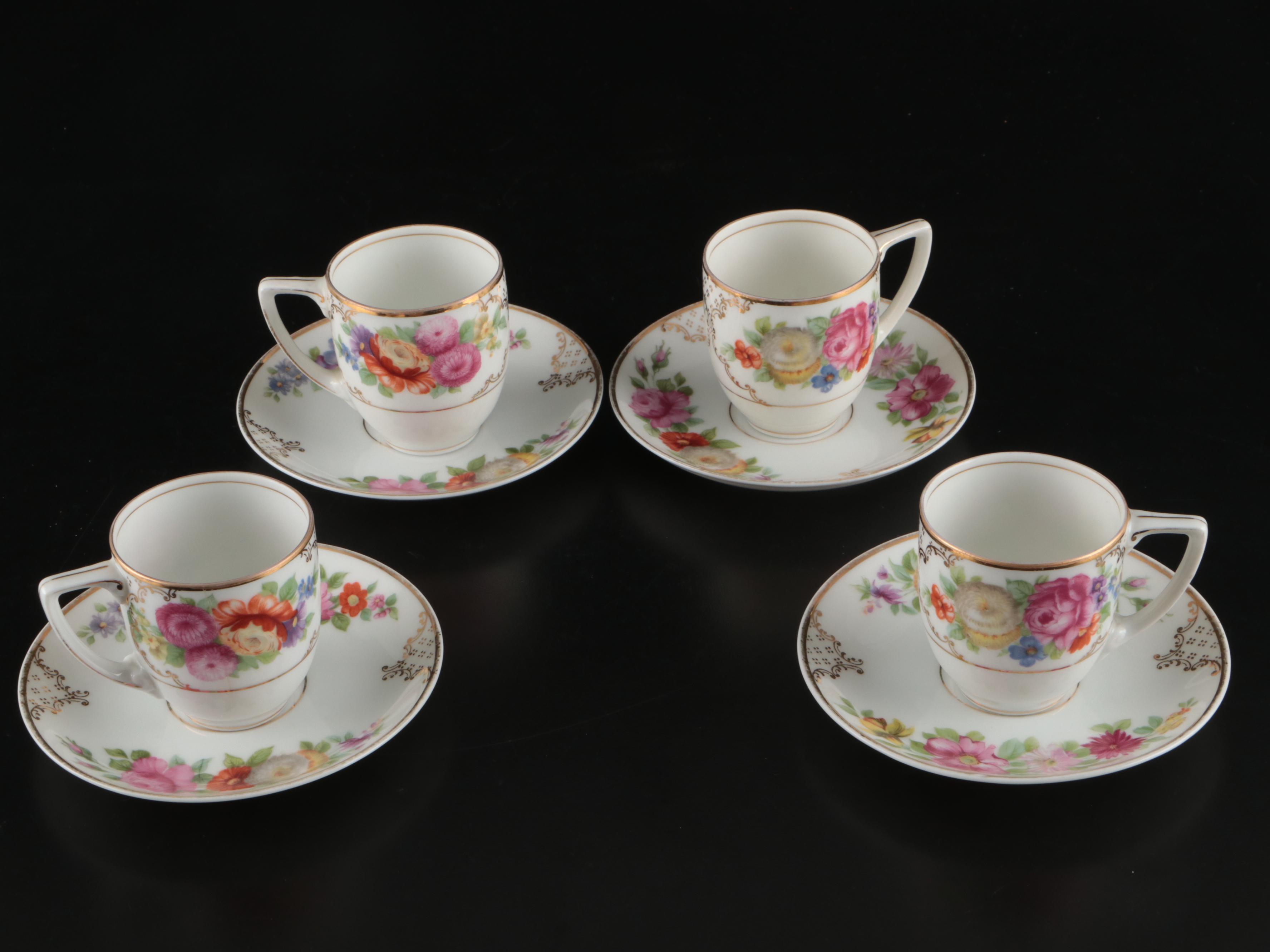 Rosenthal "The Dresden" Porcelain Demitasse Cup and Saucers