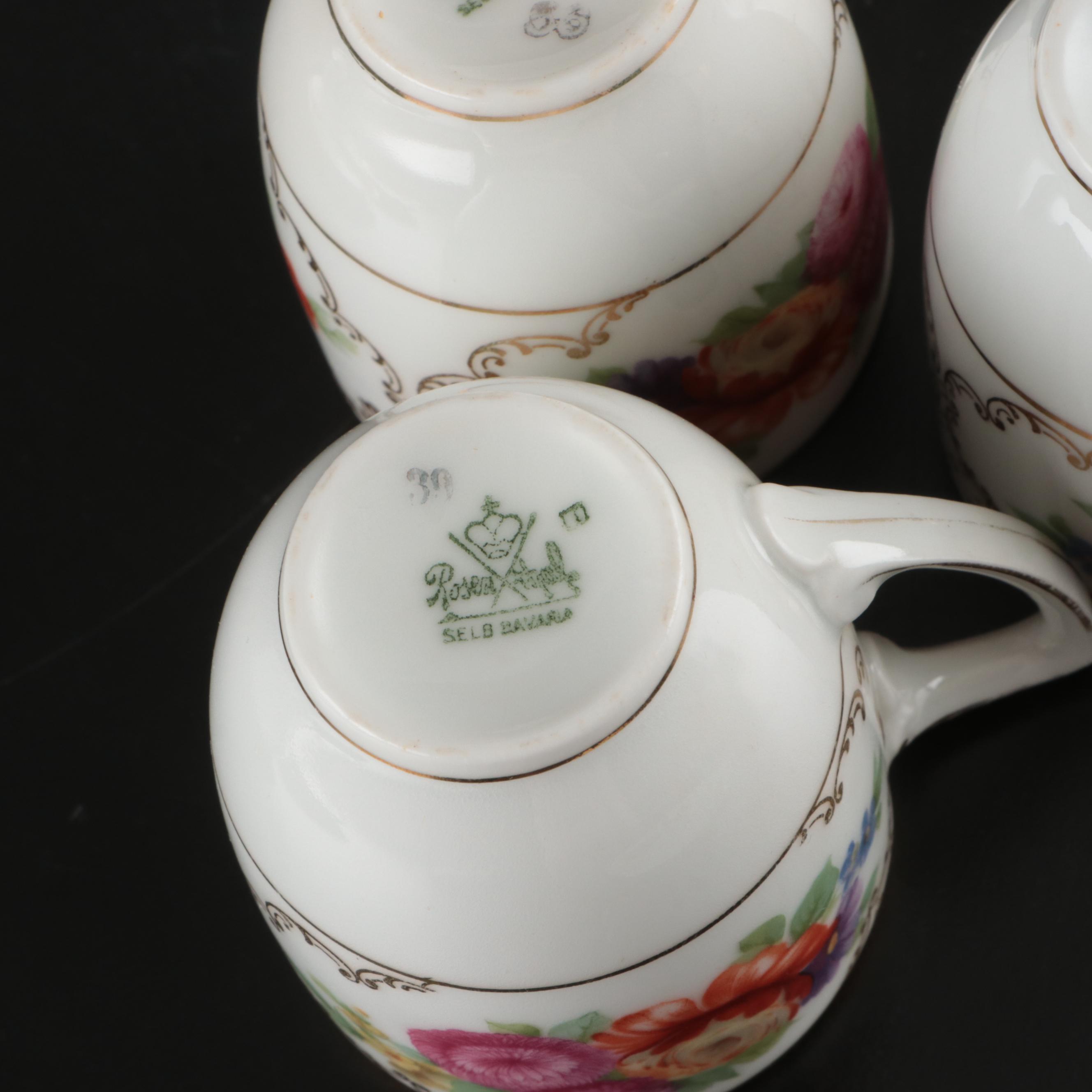 Rosenthal "The Dresden" Porcelain Demitasse Cup and Saucers