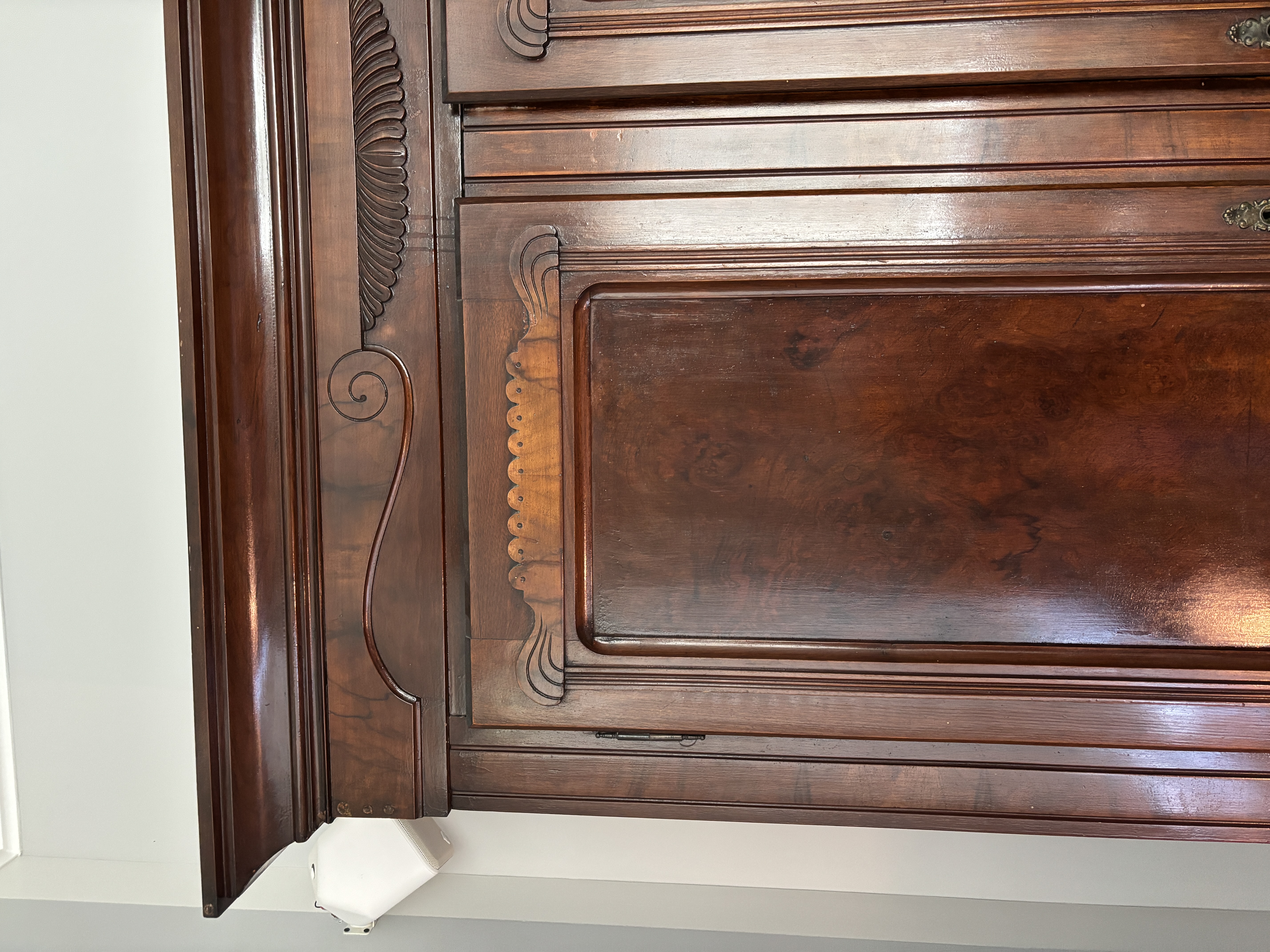 Victorian Burl Wood and Walnut Armoire, Late 19th/Early 20th Century