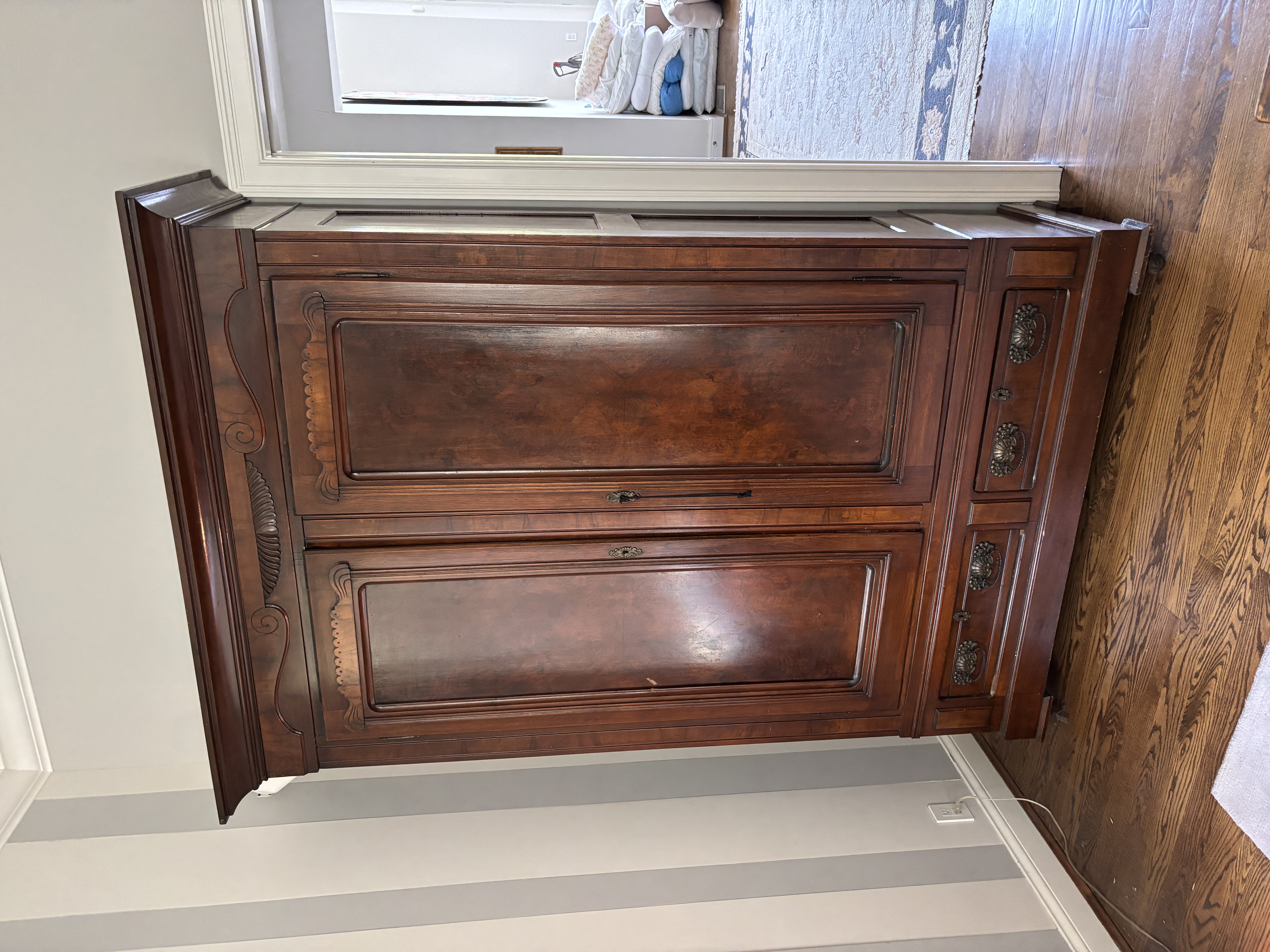 Victorian Burl Wood and Walnut Armoire, Late 19th/Early 20th Century