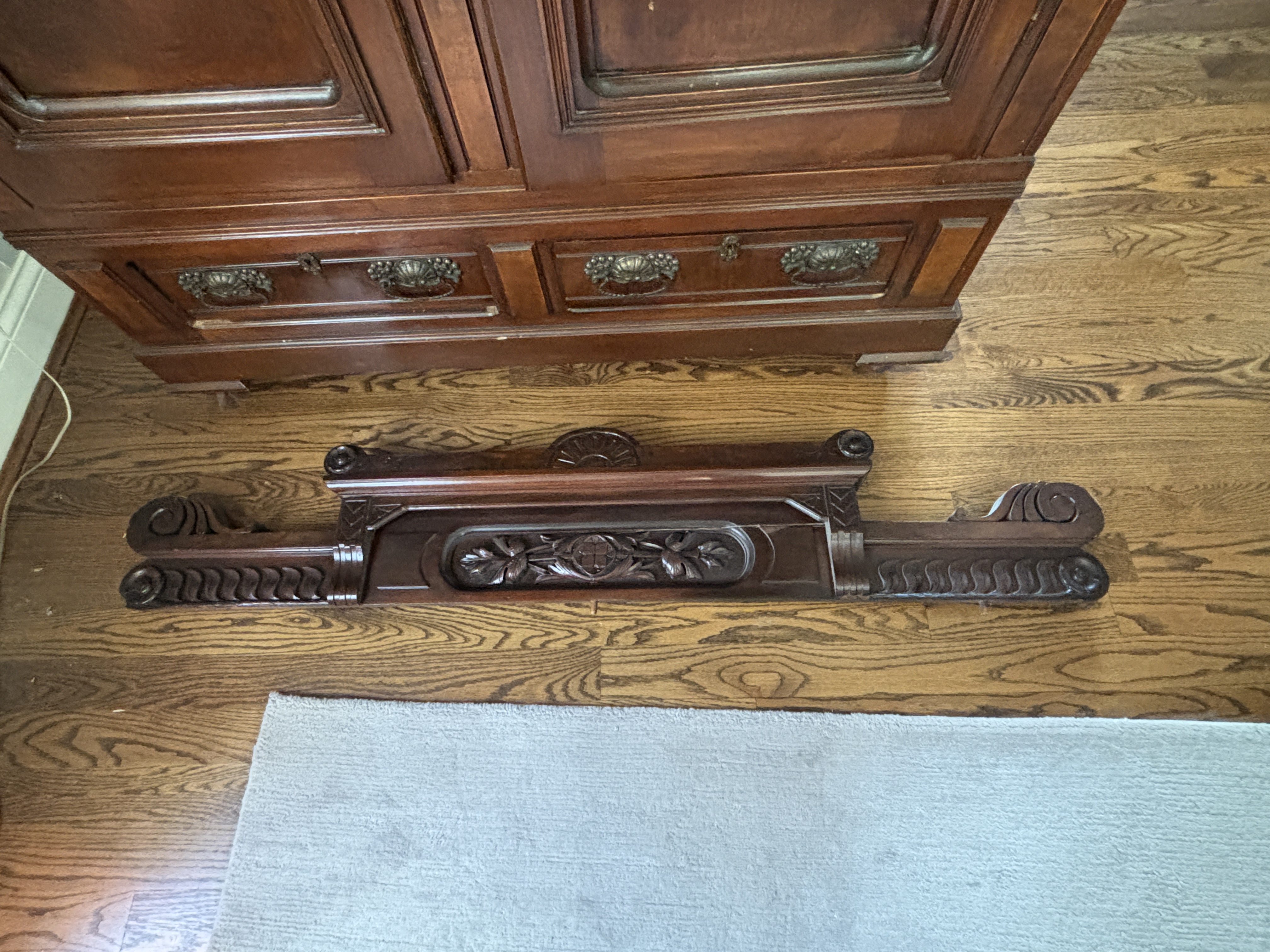 Victorian Burl Wood and Walnut Armoire, Late 19th/Early 20th Century