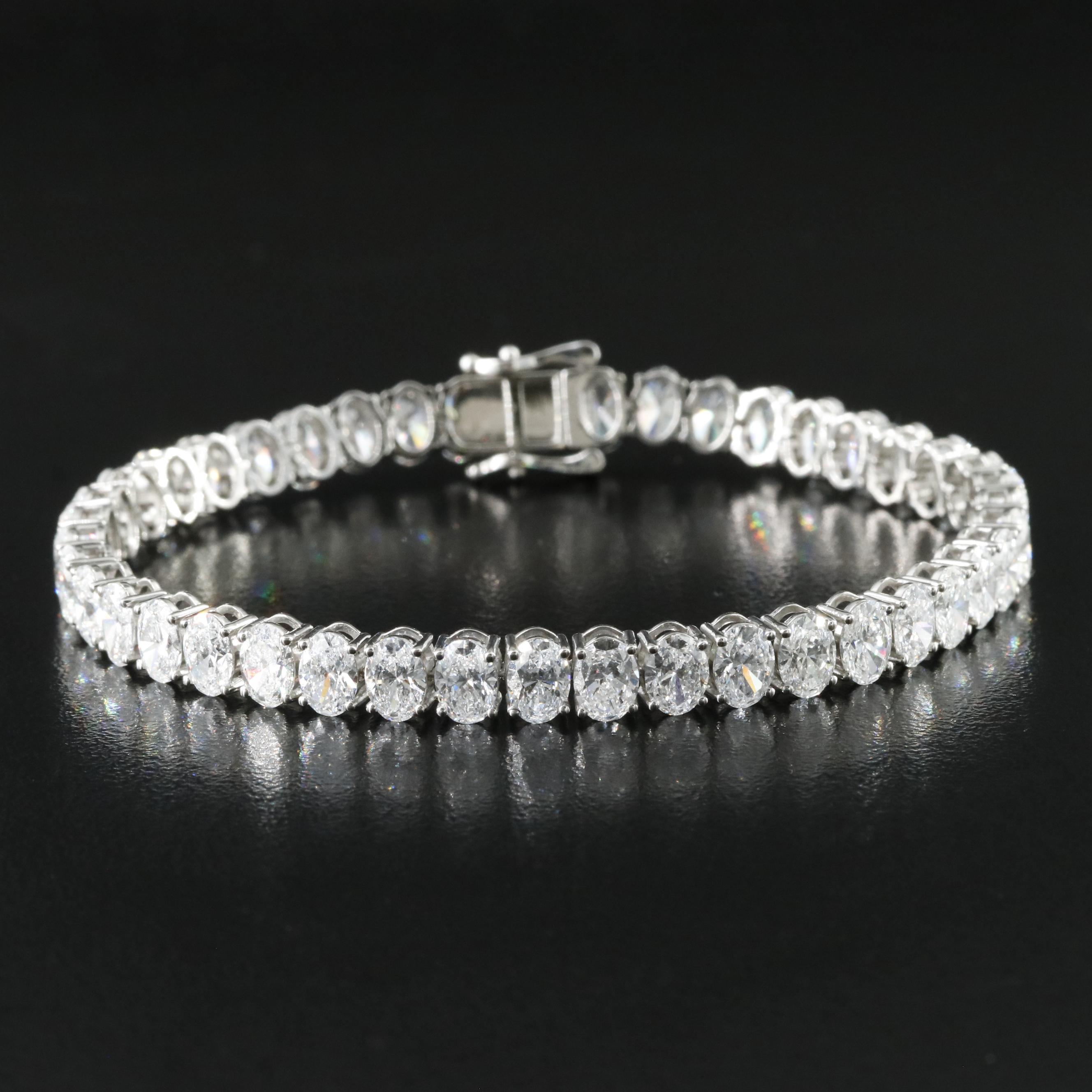 Platinum 15.56 CTW Lab Grown Line Bracelet