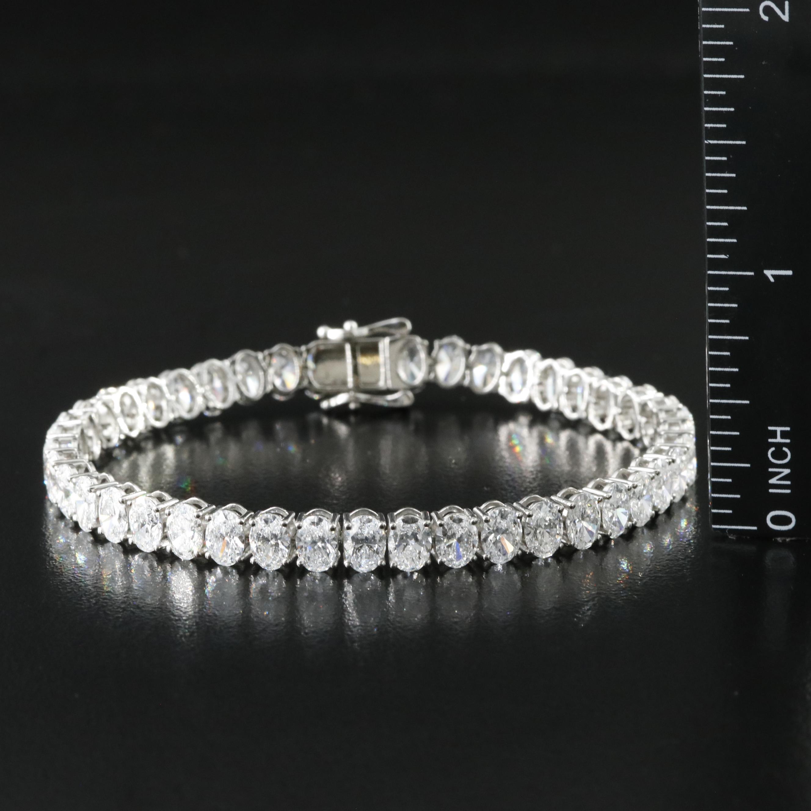 Platinum 15.56 CTW Lab Grown Line Bracelet