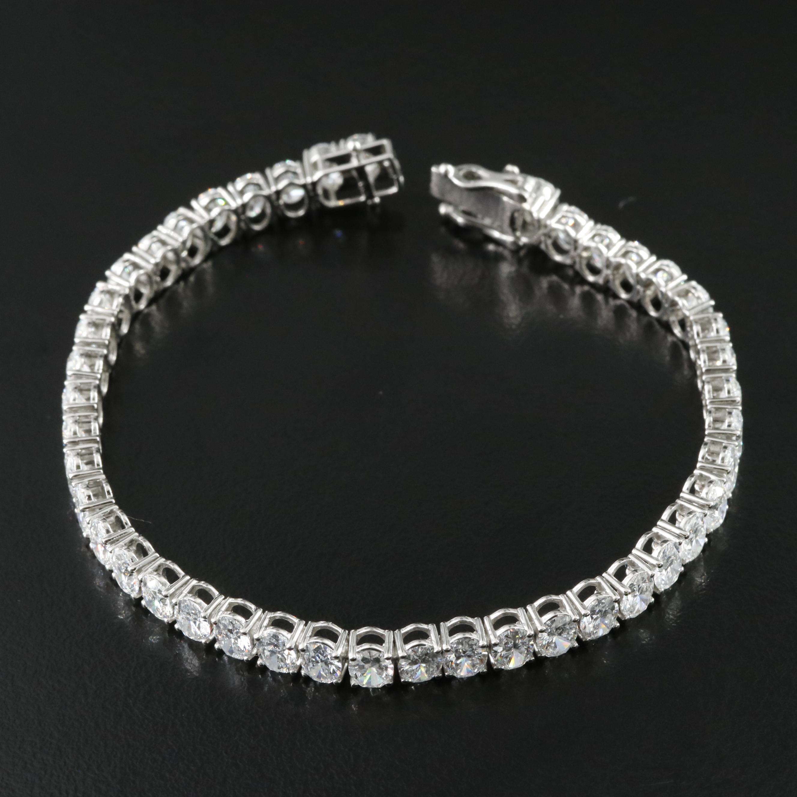Platinum 15.56 CTW Lab Grown Line Bracelet