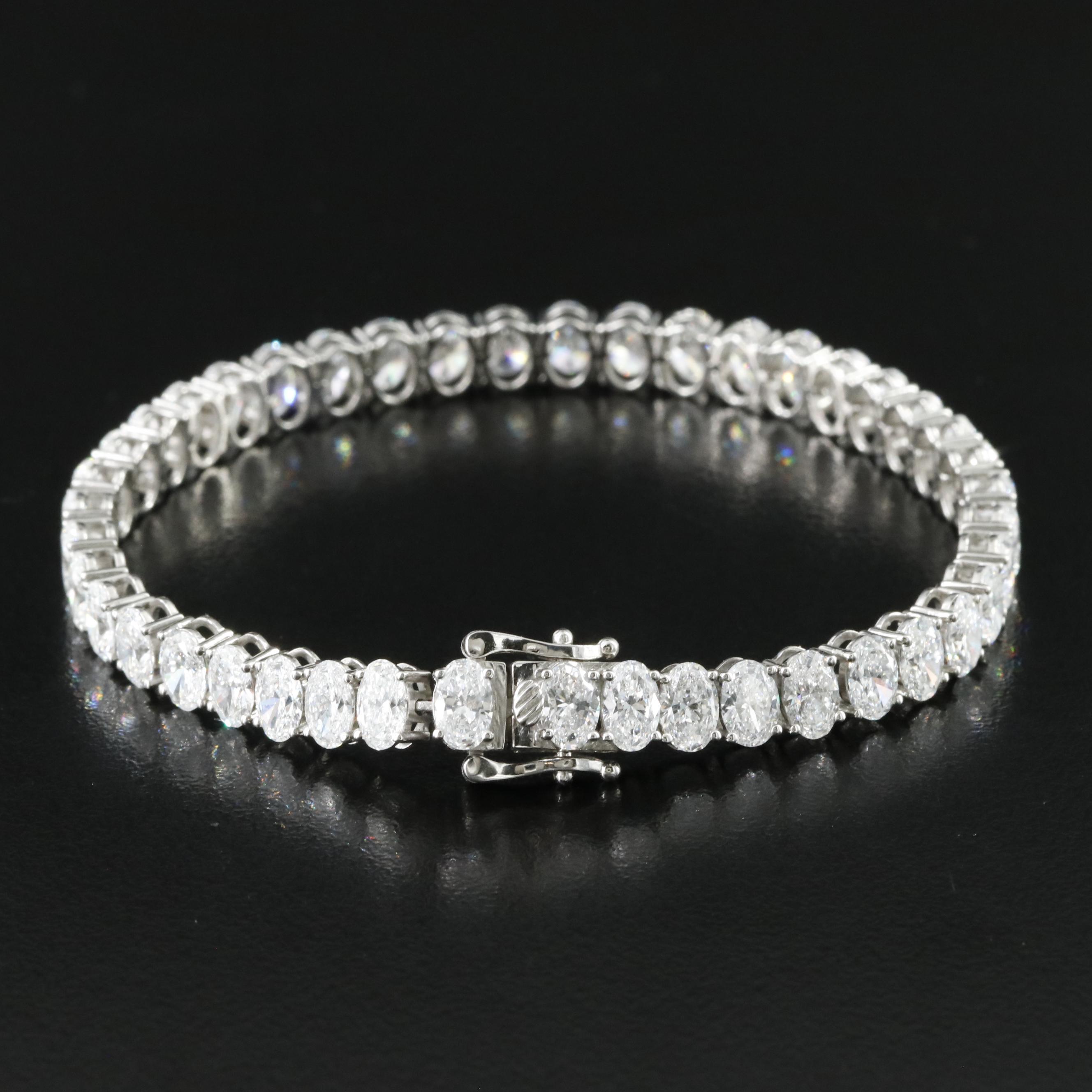 Platinum 15.56 CTW Lab Grown Line Bracelet