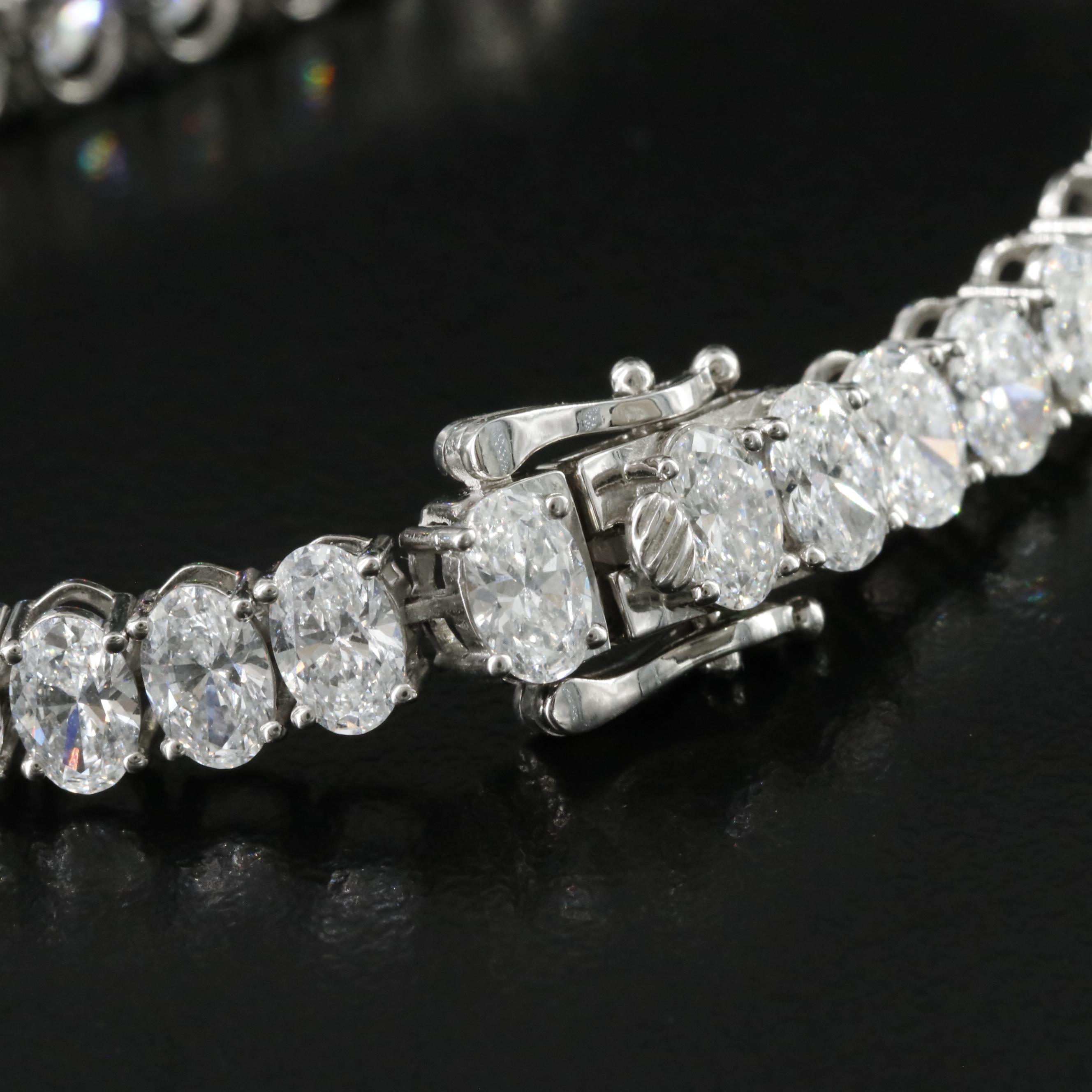 Platinum 15.56 CTW Lab Grown Line Bracelet