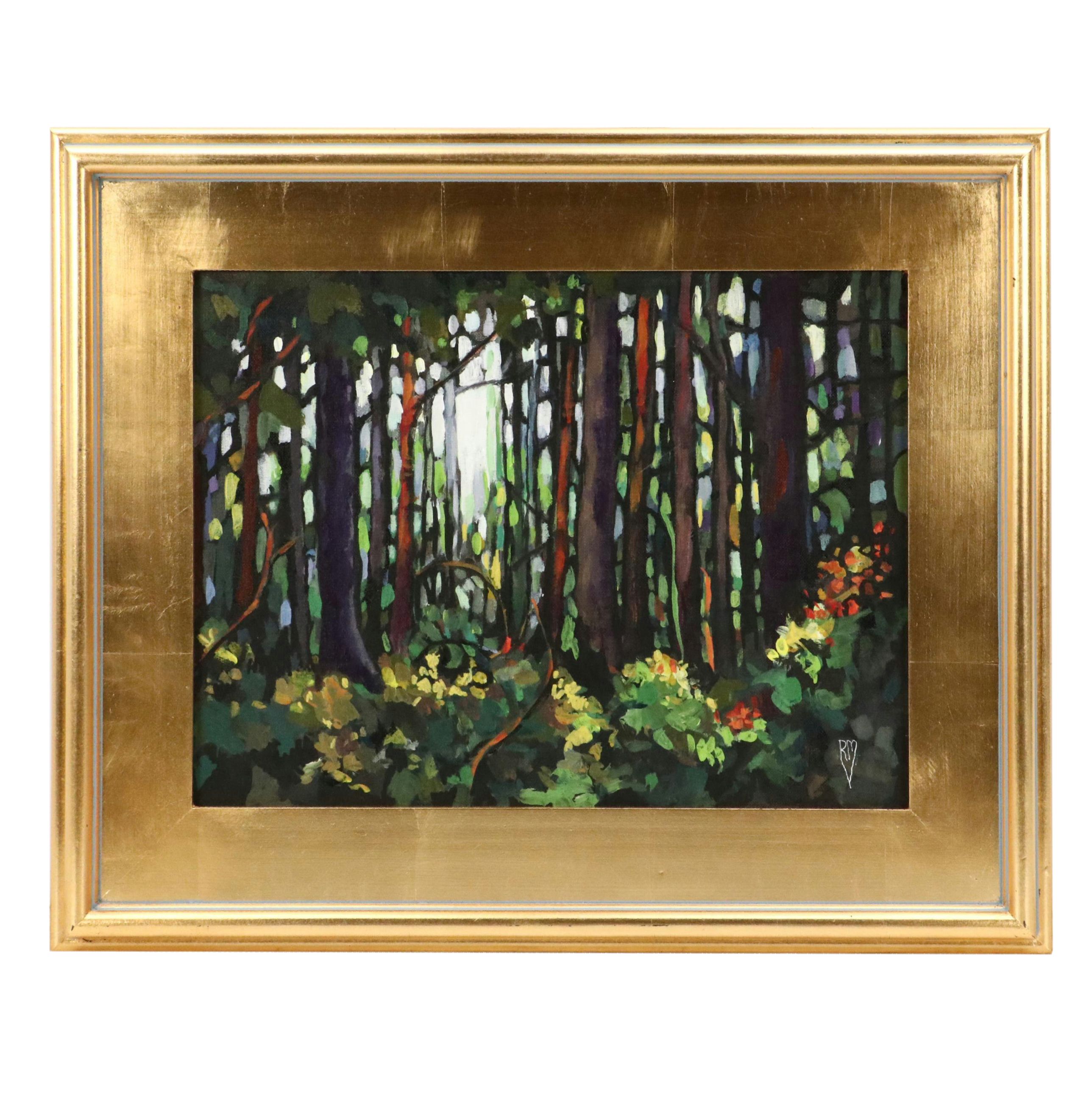 Forest Landscape Oil Painting, 21st Century