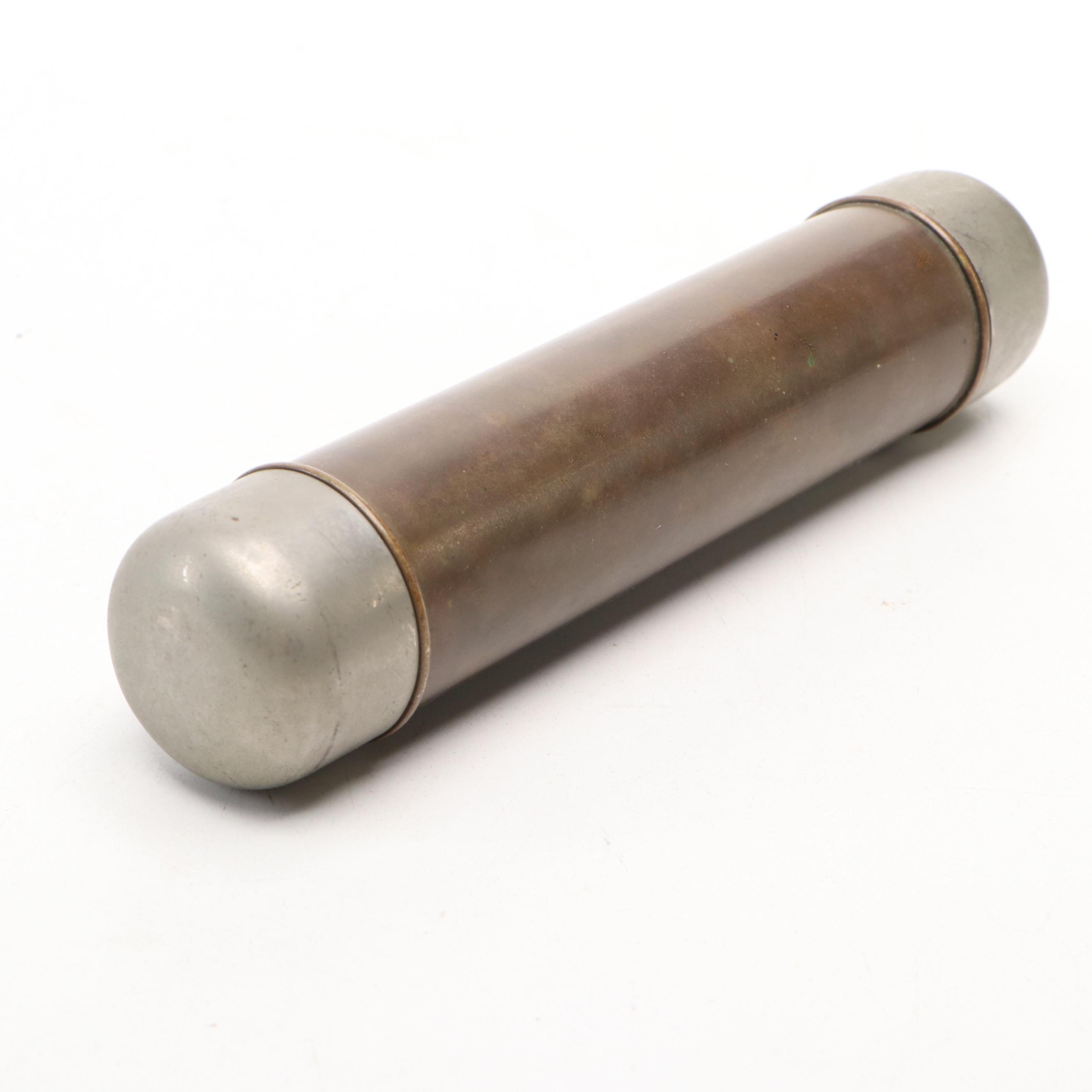 Carved Wood Concertina with Brass Telescopes