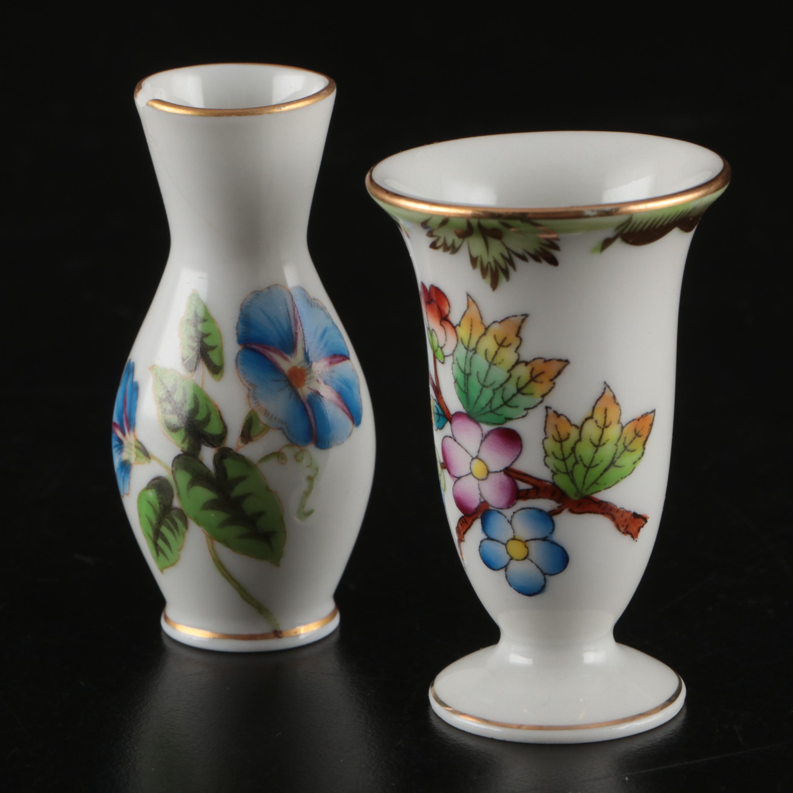 Herend Porcelain "Queen Victoria" with Other Bud Vase and Dish