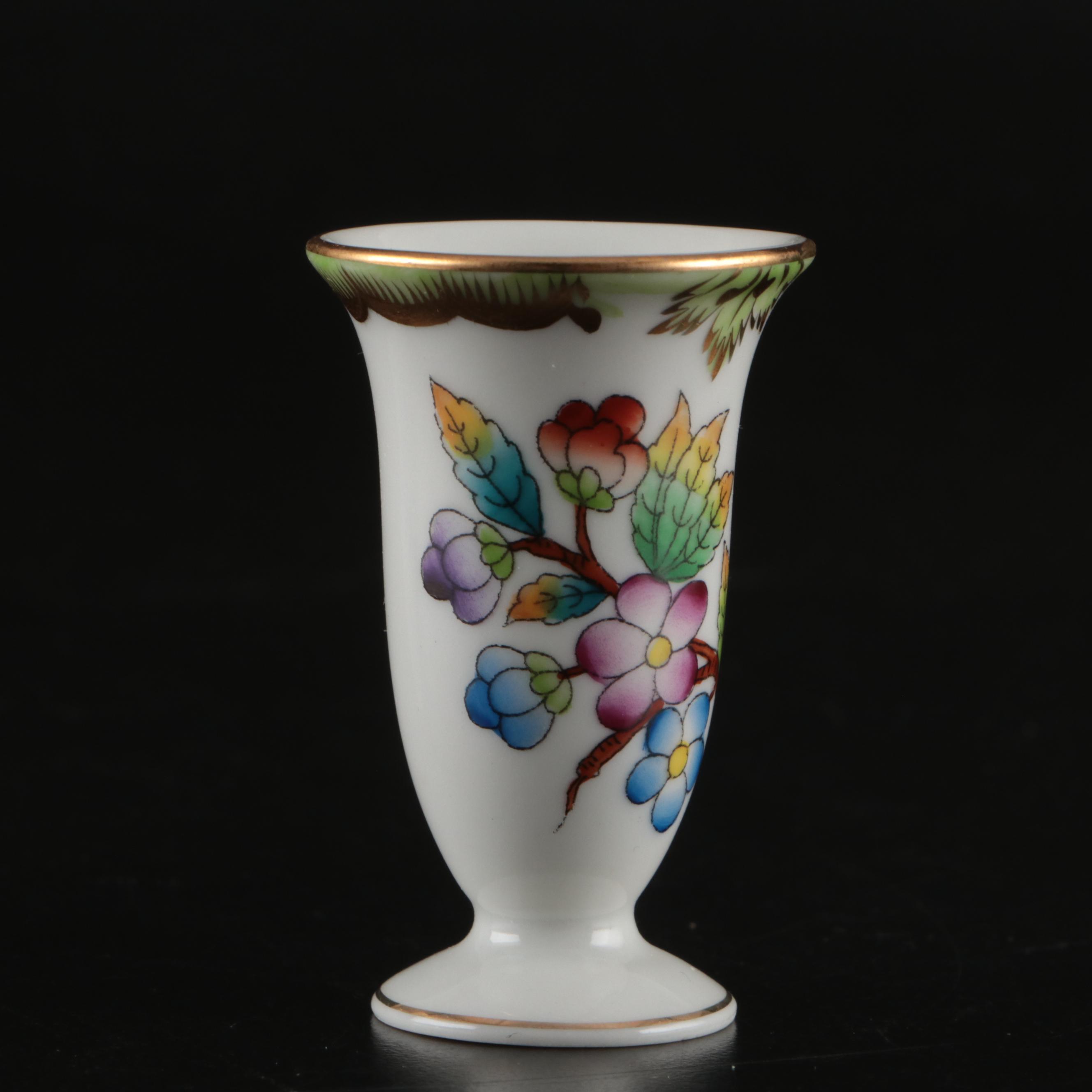 Herend Porcelain "Queen Victoria" with Other Bud Vase and Dish