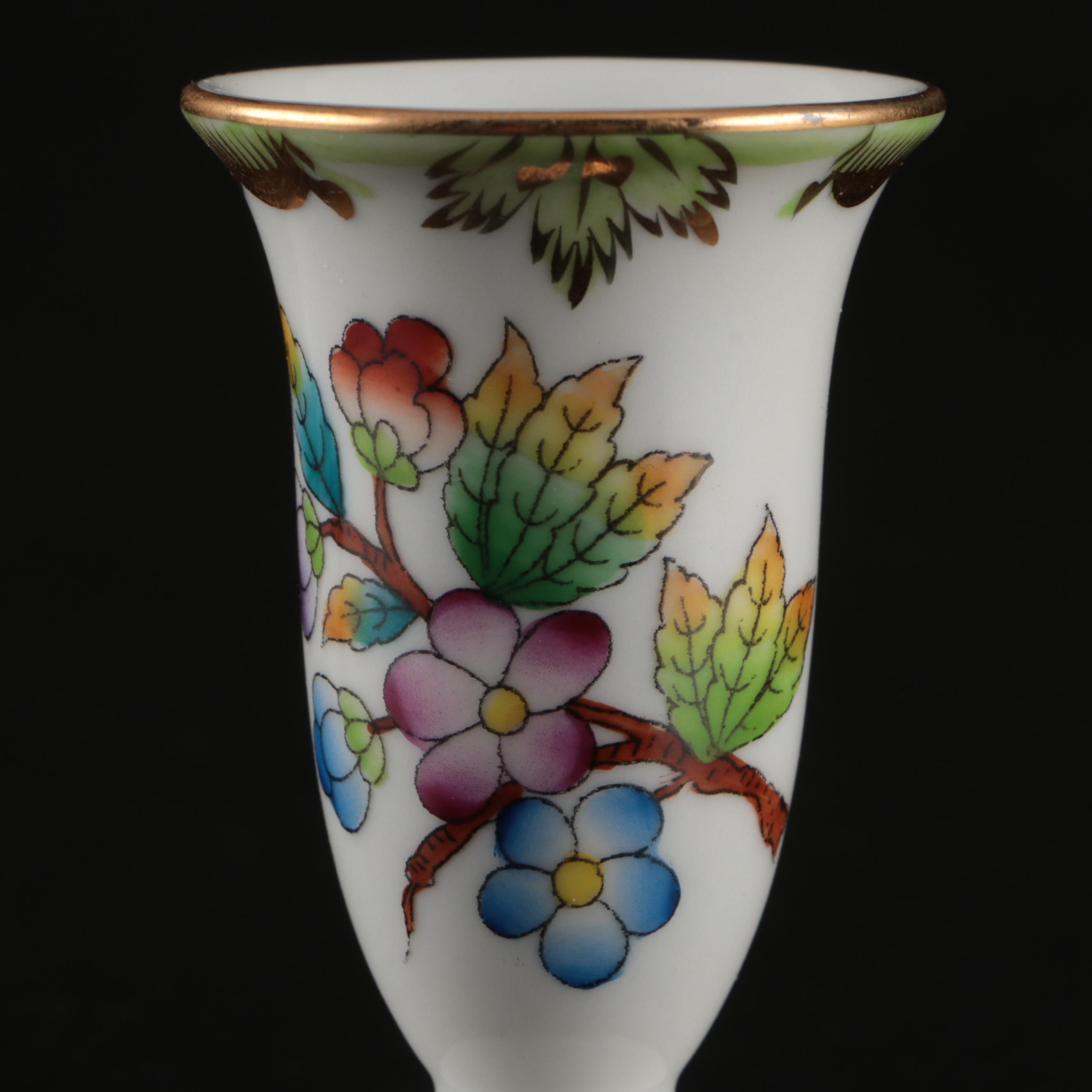 Herend Porcelain "Queen Victoria" with Other Bud Vase and Dish