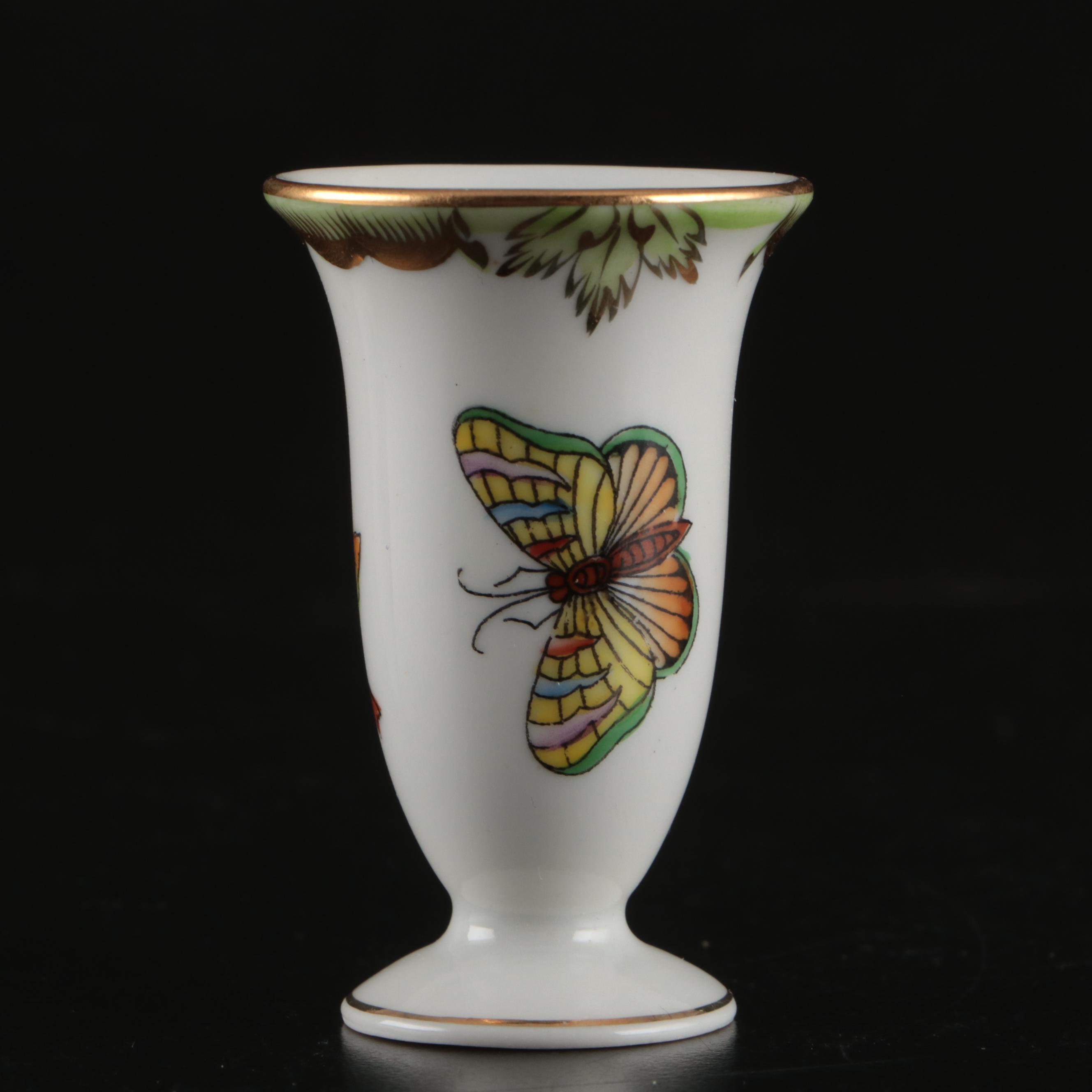 Herend Porcelain "Queen Victoria" with Other Bud Vase and Dish