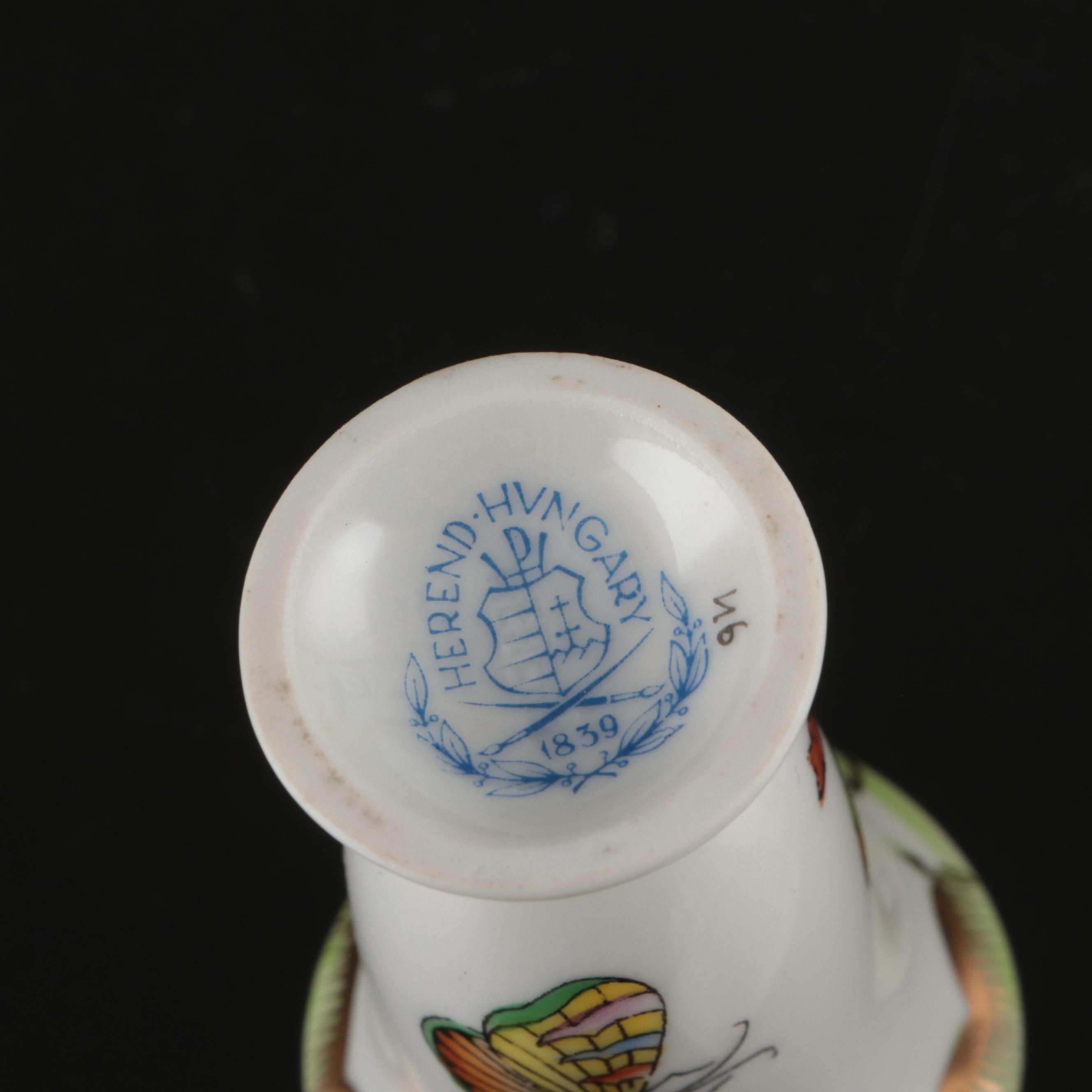 Herend Porcelain "Queen Victoria" with Other Bud Vase and Dish