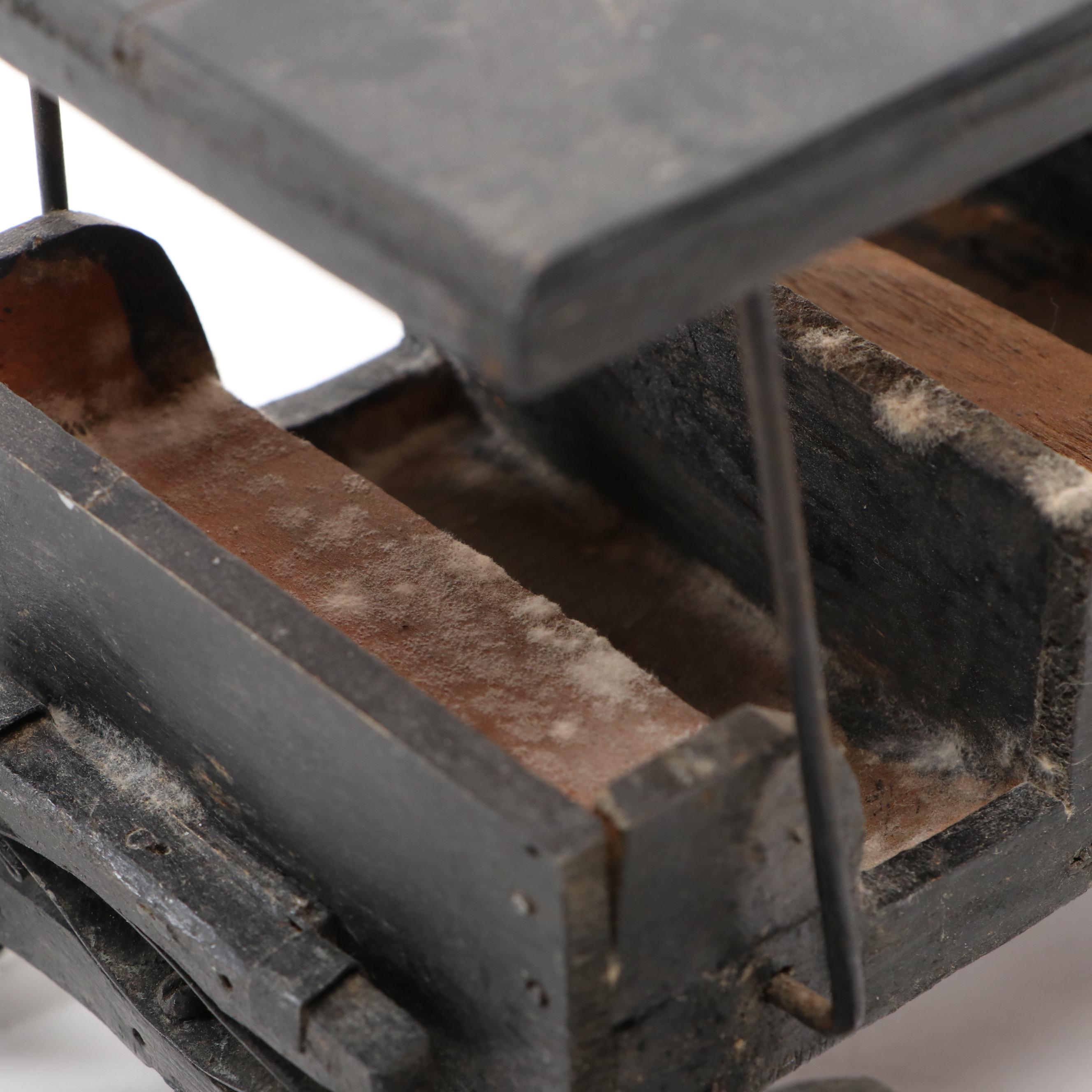 Folk Art Style Hand-Carved Wooden Wagon