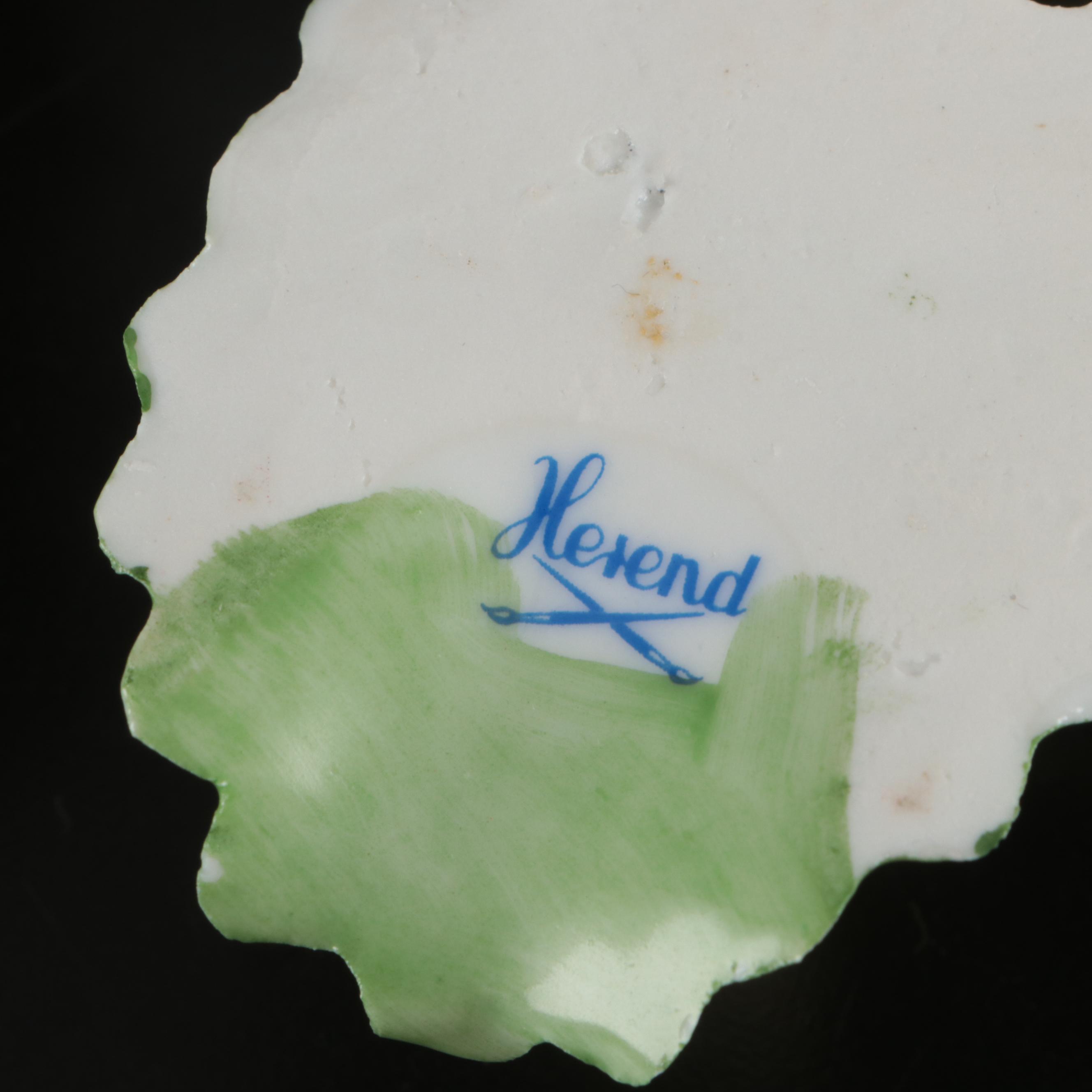 Herend Porcelain Rose Candlesticks