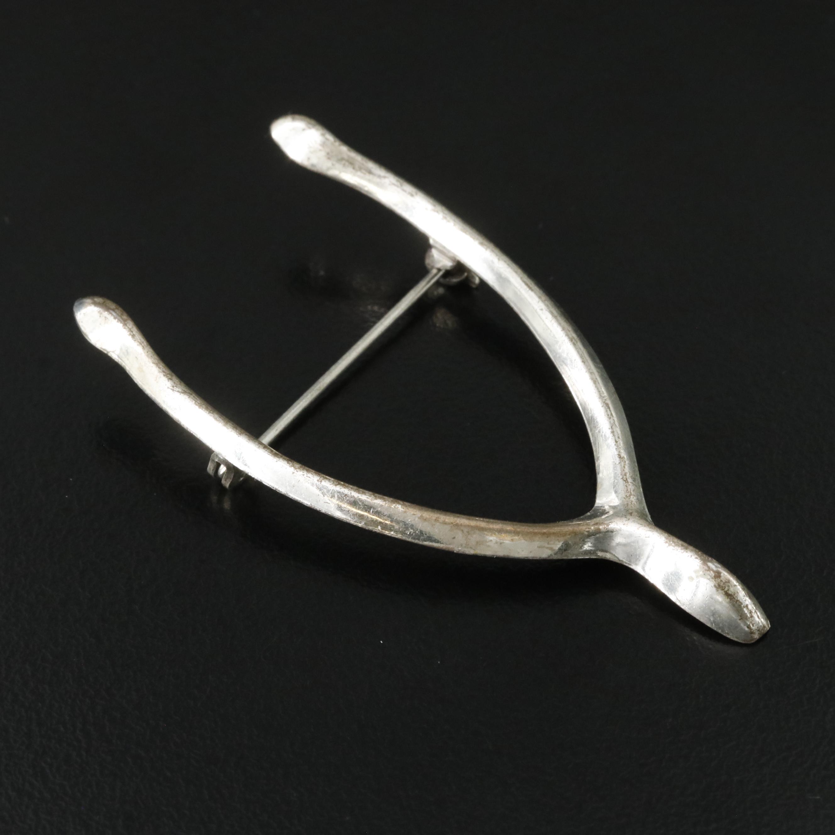 Vintage Beau Sterling Wishbone Brooch