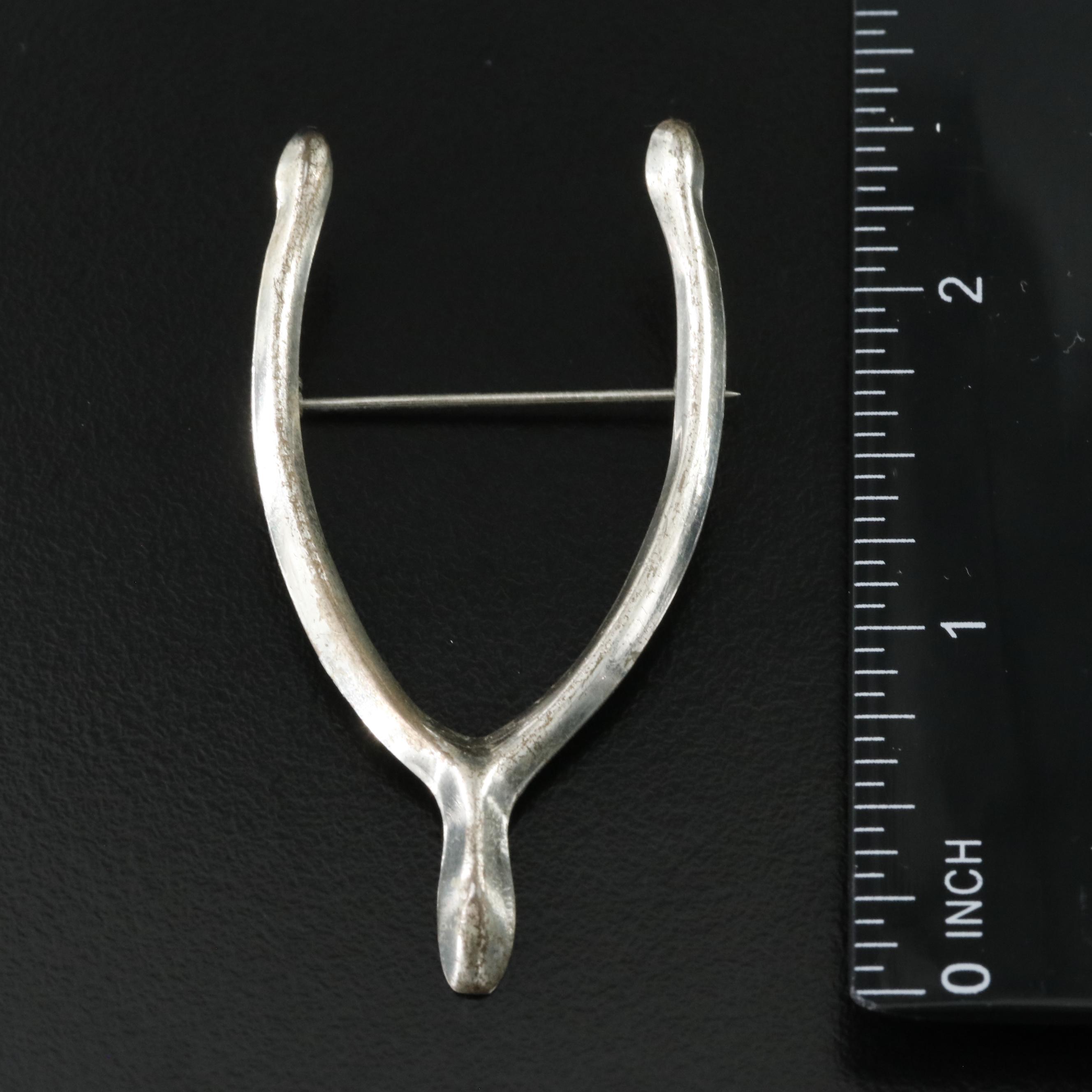 Vintage Beau Sterling Wishbone Brooch
