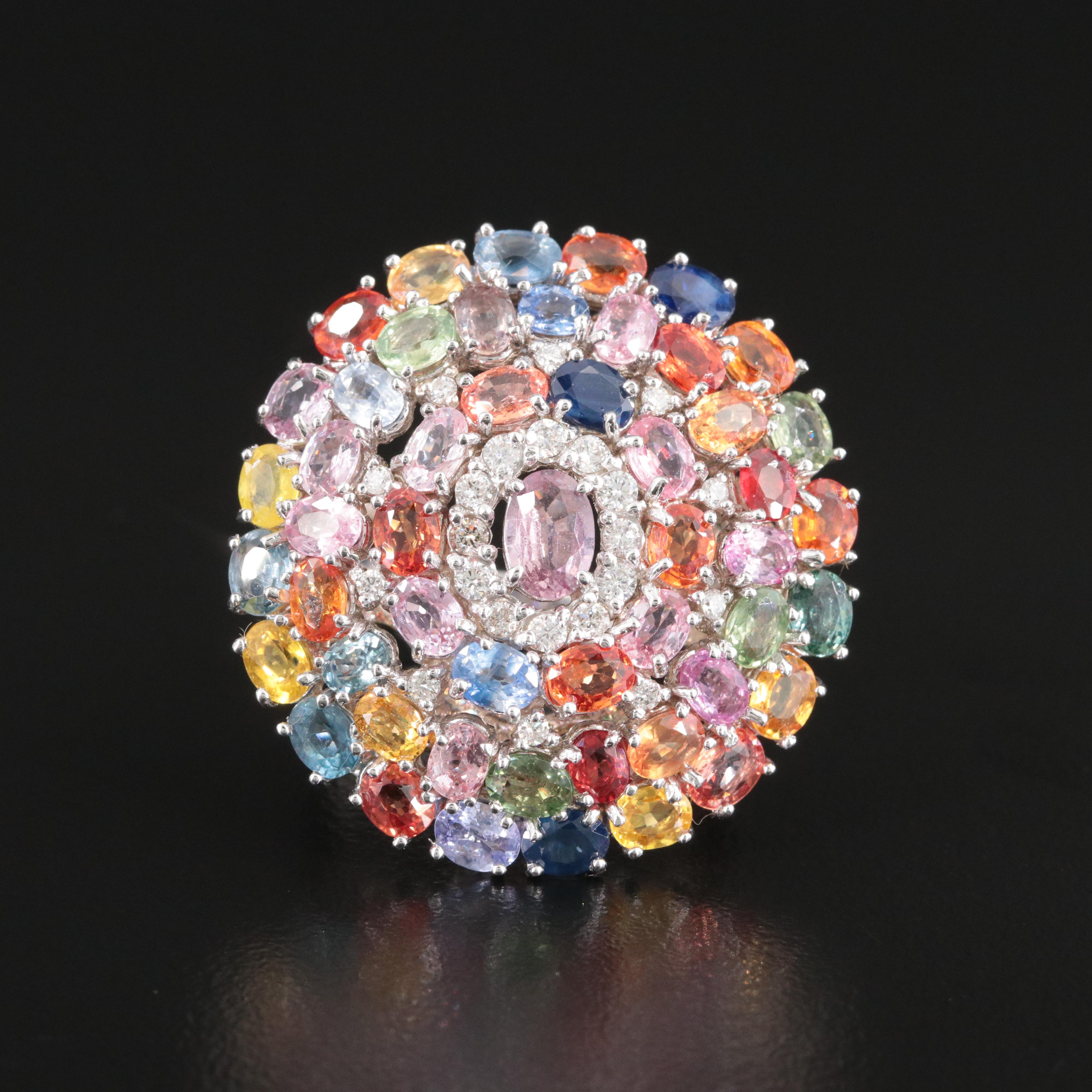 14K Diamond and Sapphire Ring