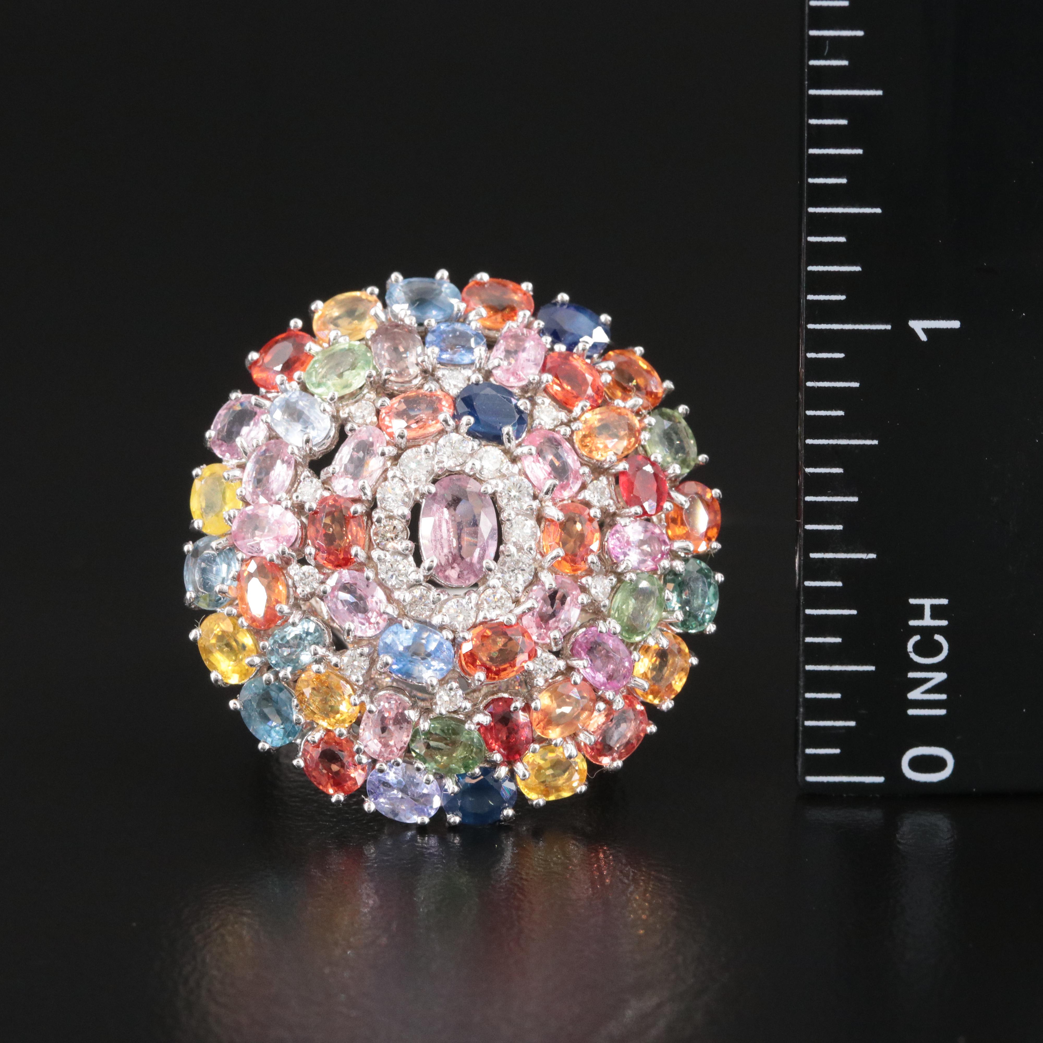 14K Diamond and Sapphire Ring